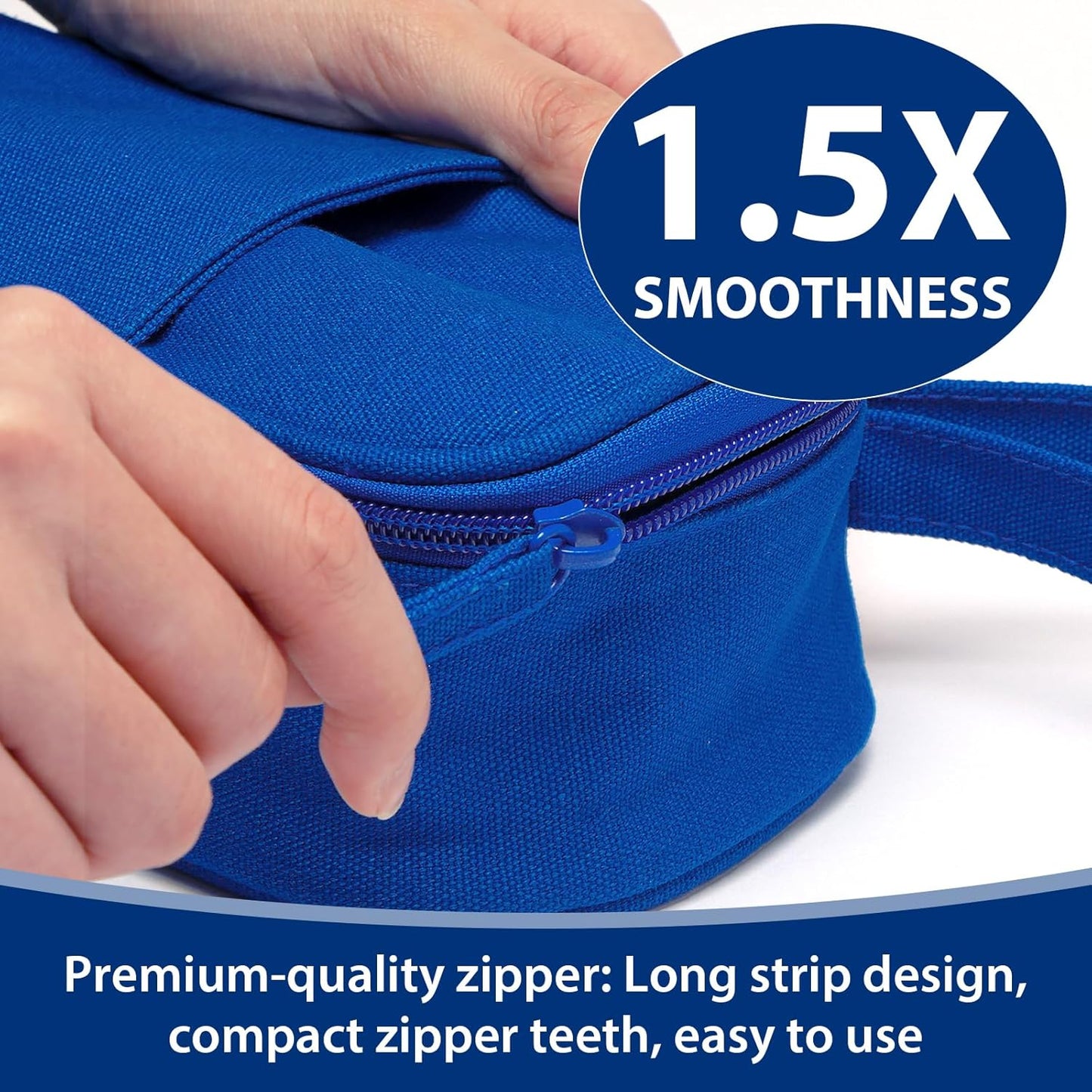 Pencil Case Pouch Box Bag School Supplies Girls Boys Kids, Cute Preppy Stuff Large Big Capacity Aesthetic Pen Organizer, Back to College Stationary, Sapphire Blue, Heavy Duty Canvas, 1800ml