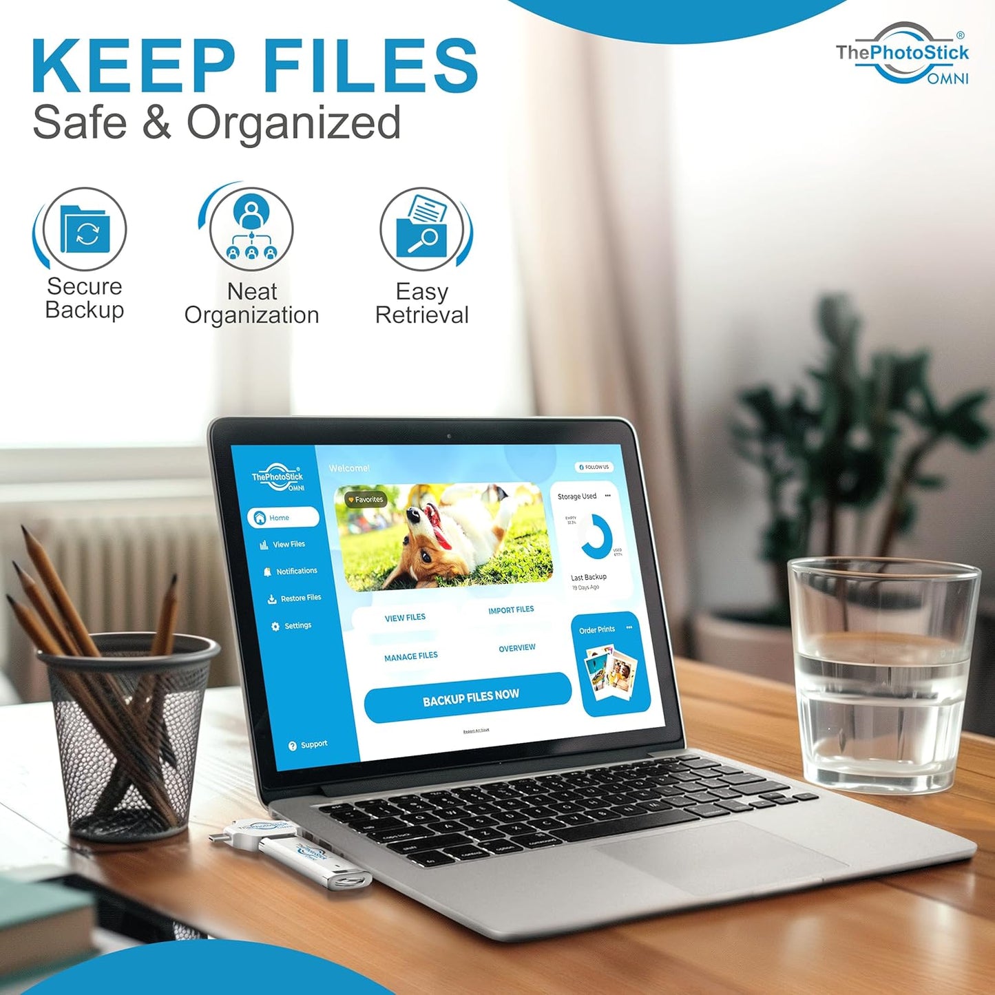 ThePhotoStick® Omni 64GB + Protective Case | Secure Photo & Video Backup and Transfer | Digital File Organization | USB & Multiport Connection for Phones, Tablets and Computers | Water Resistant Case