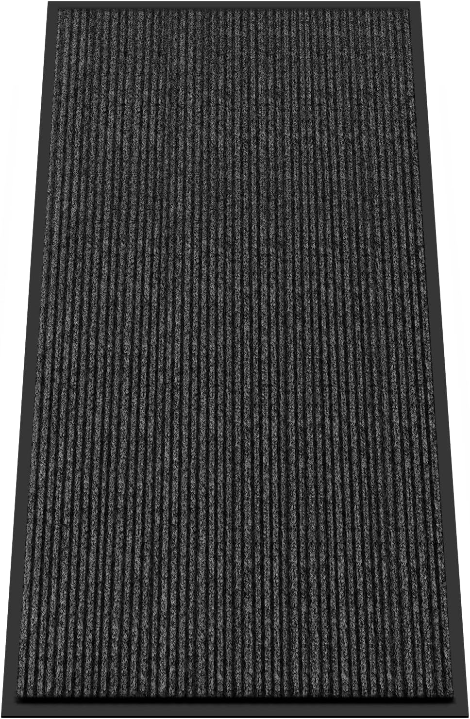 Kuyal Front Door Mat, 3'x6' Indoor Outdoor Entrance Mat, Commercial Floor Mats Inside Outside Entrance, Heavy Duty Durable Welcome, Rubber Backing Non Slip Outdoor Mats for Entryway,Black