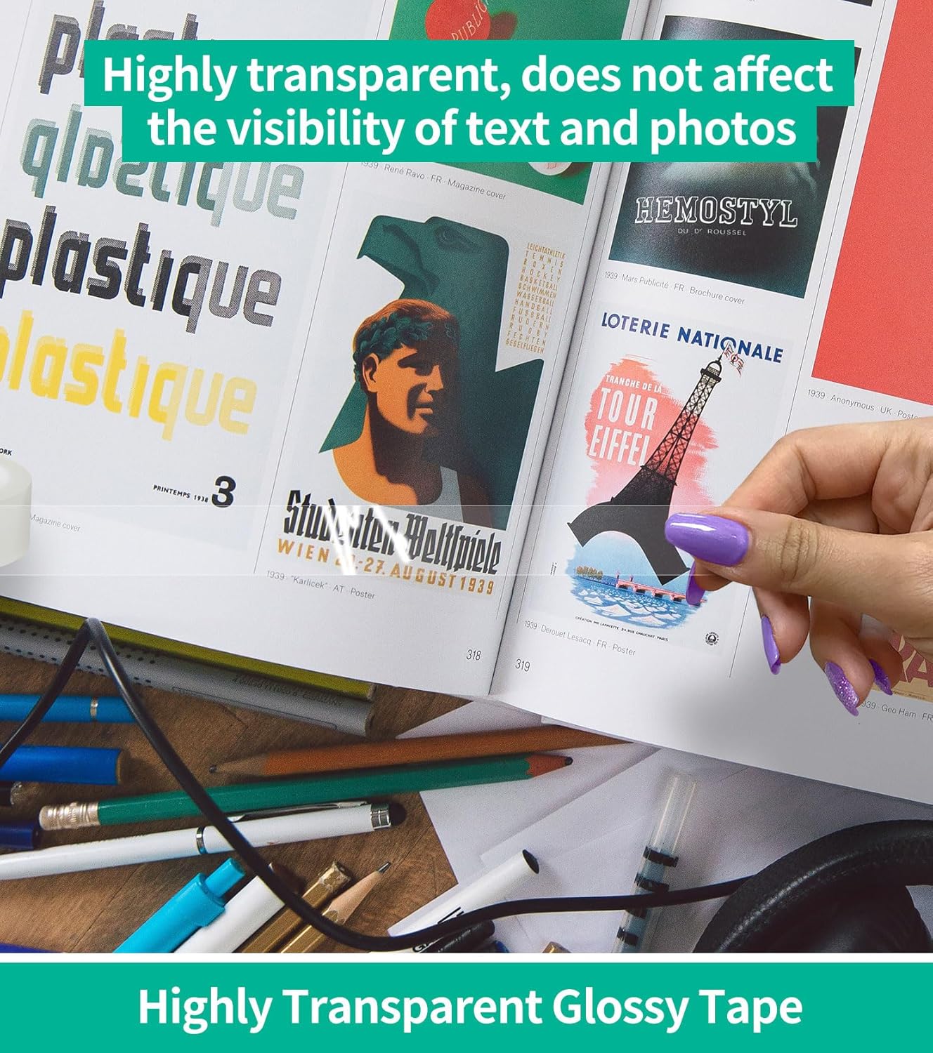 48 Rolls Transparent Tape Refills, Clear Tape Dispenser Refill Rolls, Glossy Gift Wrap Tapes for Office, School, Home, 3/4 x 800 Inches