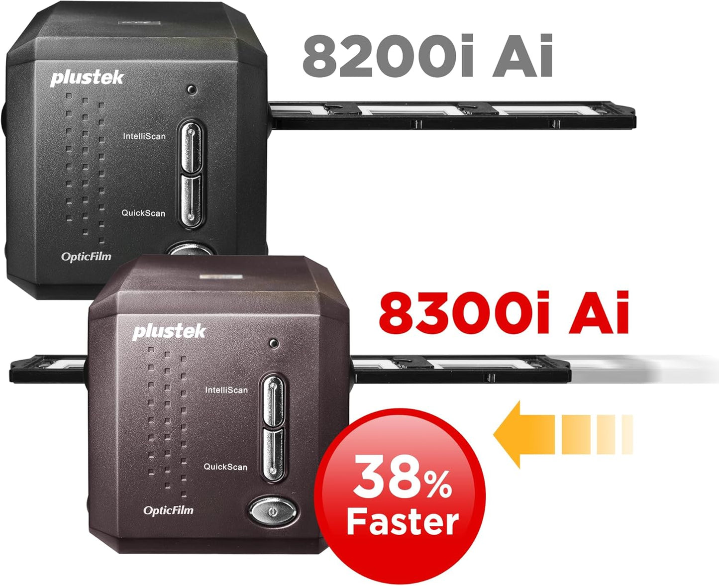 Plustek OpticFilm 8300i Ai Film Scanner - Converts 35mm Film & Slide into Digital, Bundle SilverFast Ai Studio 9 + QuickScan Plus, Include Advanced IT8 Calibration Target (3 Slide)