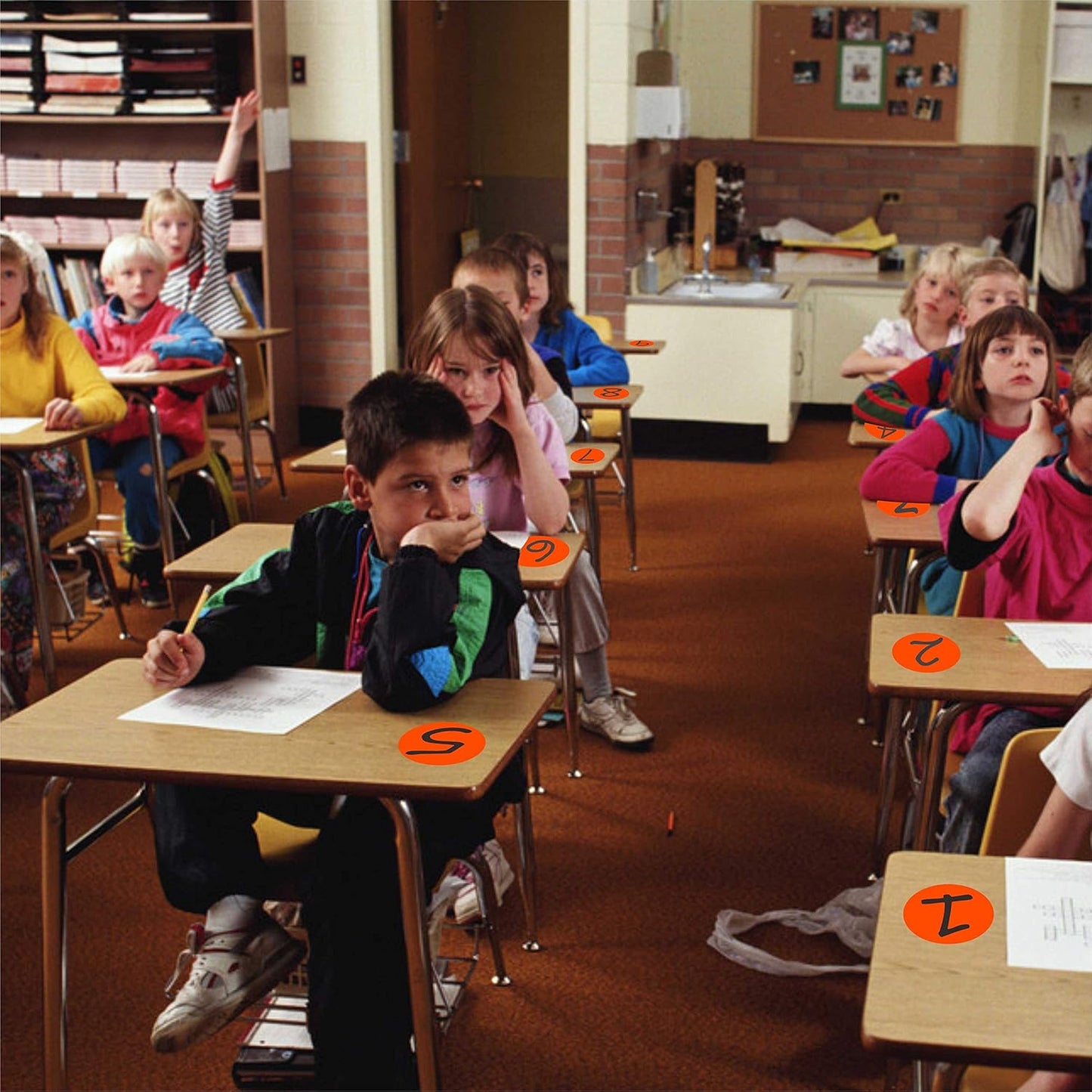 PARLAIM 3 Inch Round Permanent Adhesive Color-Code Dot Stickers,500 per Roll dots Label Dispenser Box,Orange Inventory Circle Stickers