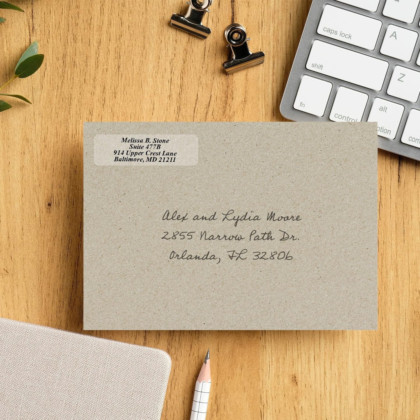 Clear Personalized Return Address Labels Without Dispenser - Roll of 250 Custom See Through Transparent Stickers