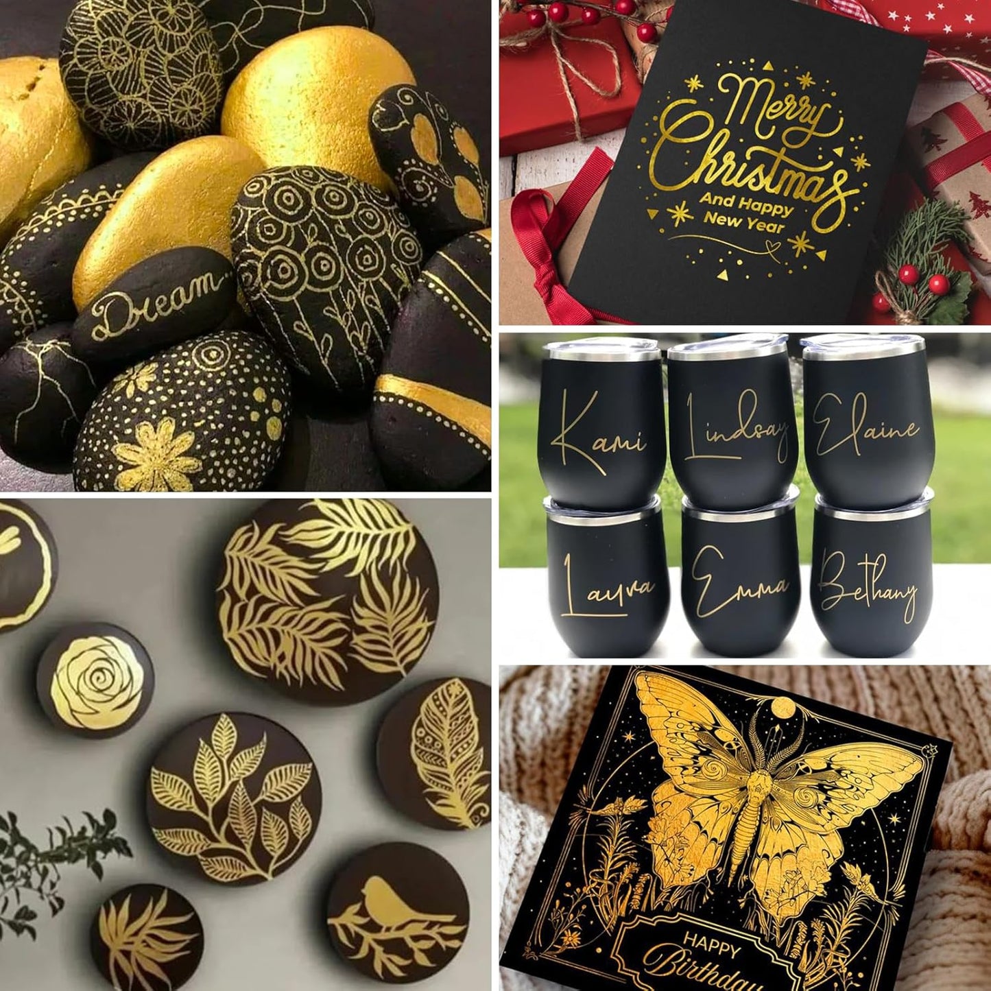 SFAIH White & Black Paint Markers Pens - 4 Pack 0.7MM Fine Tip Acrylic Markers for Rock Painting, Wood, Metal, Fabric, Plastic, Canvas, Glass, Ceramic, Diy Crafts, Drawing, Tire