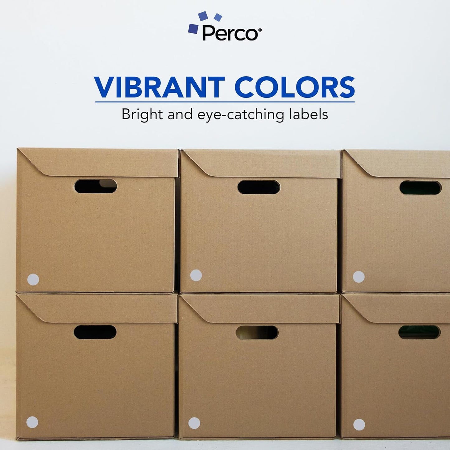 Perco Silver 1-Inch Round Circle Dot Sticker Labels with Permanent Adhesive for Wedding Invitations - 1,000 Labels per Roll - Vibrant Colors, Strong Adhesion - Made in USA