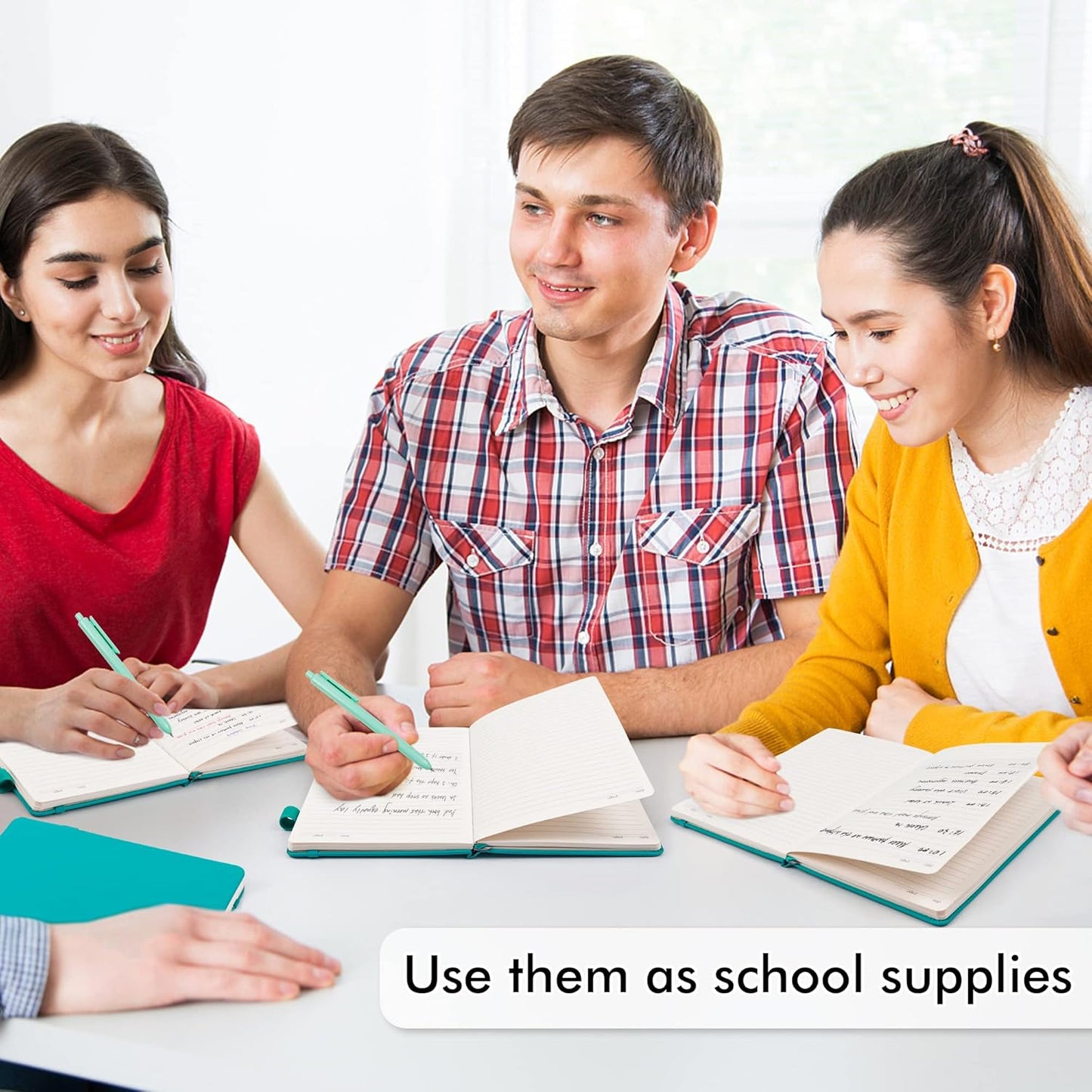 24 Pack Journal Notebook for Work, Feela Business Notebook Bulk Hardcover Lined Writing Journal with Pen Holder for Men Women Note Taking, with 24 Black Pens, 120 GSM, 5.1”x8.3”, A5, Emerald