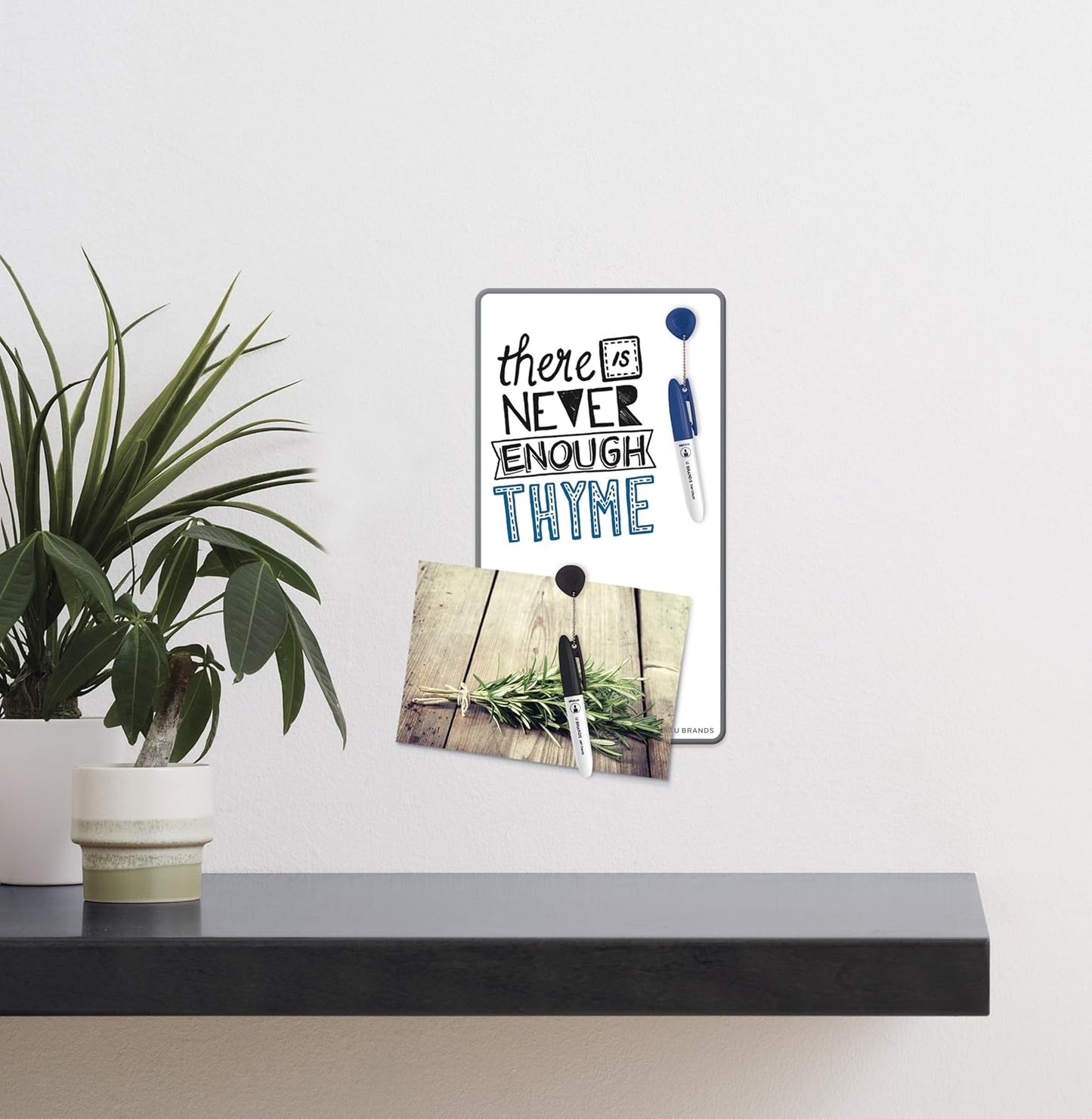 U Brands Magnetic Dry Erase Board White Board Value Pack, 6" x 11", Frameless, Includes 3 Magnetic Markers