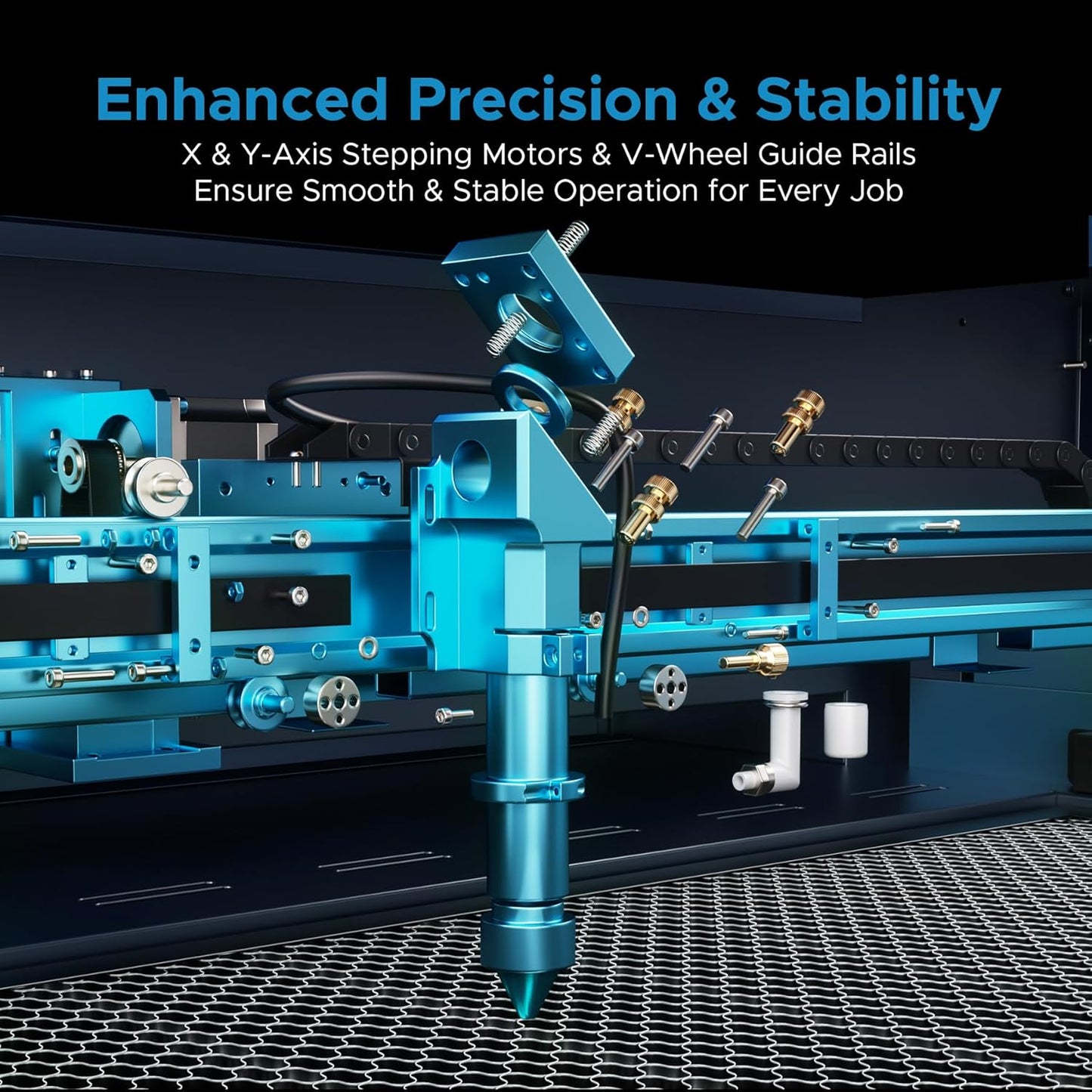 OMTech 100W CO2 Laser Engraver with Water Chiller, 28"x20" Laser Engraving Machine with Autofocus 2 Way Pass-Throughs Built-in Air Assist, Laser Cutter for Wood Glass Acrylic More