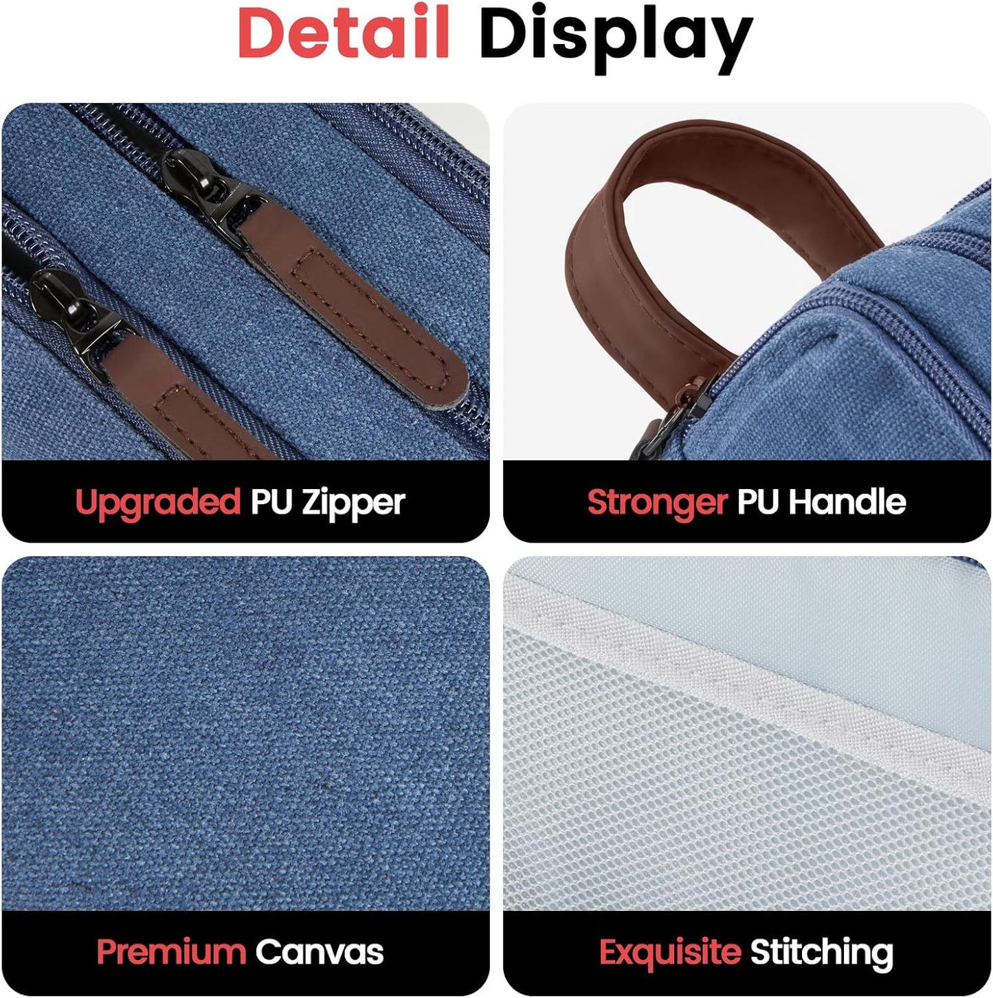 Sooez Large Pencil Case Pouch, Extra Big Pencil Pouch Pencil Bag with PU Handle & Zipper, Sturdy Pen Case with 3 Compartments, Aesthetic School College Supplies Organizer for Men Women Boys, Dark Gray