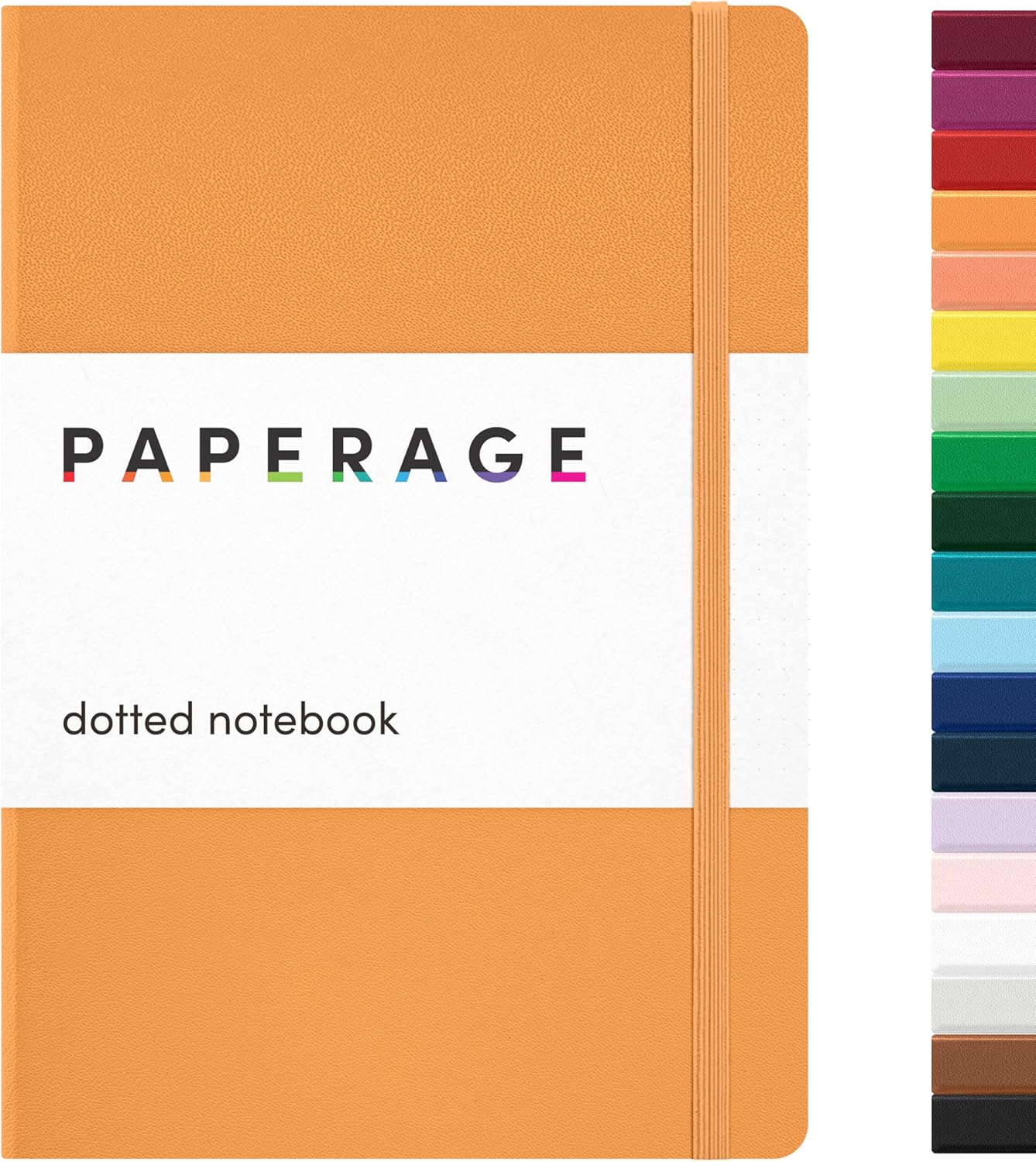 PAPERAGE Dotted Journal Notebook, (Marigold), 160 Pages, Medium 5.6 in x 8 in - 100 GSM Thick Paper – Hardcover Journaling Notebook for Work, School & Bullet Journaling