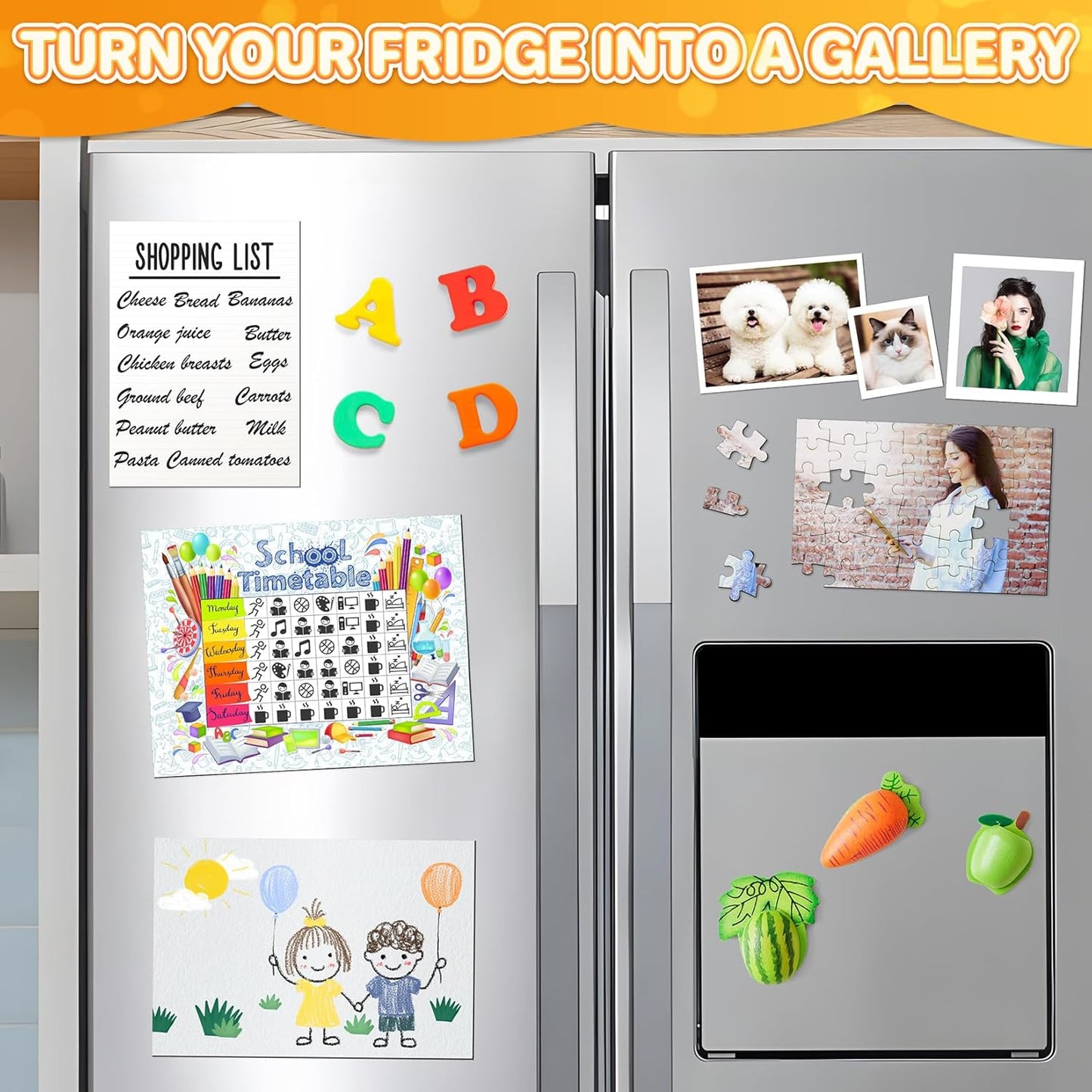 FINDMAG Magnetic Adhesive Sheets, 6 Pack Each 5" x 7" Flexible Magnet Strips with Self Adhesive Backing, Cut and Customize Sheets Magnet for Picture, Photo, Craft, DIY and Stickers