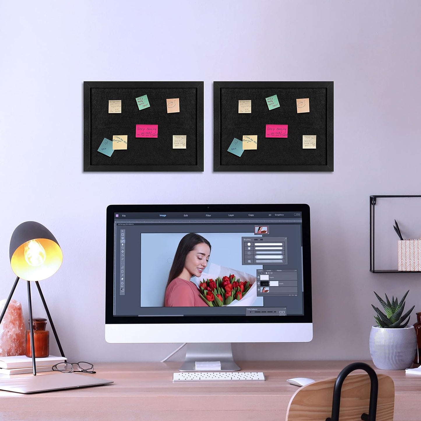 TORASO Cork Board Bulletin Board, 11" X 8" Cork Boards for Walls with Pins, Eye Bolts, gaskets, Screws, Pin Board for Office, School and Home (BK,22 * 30cm,1P)