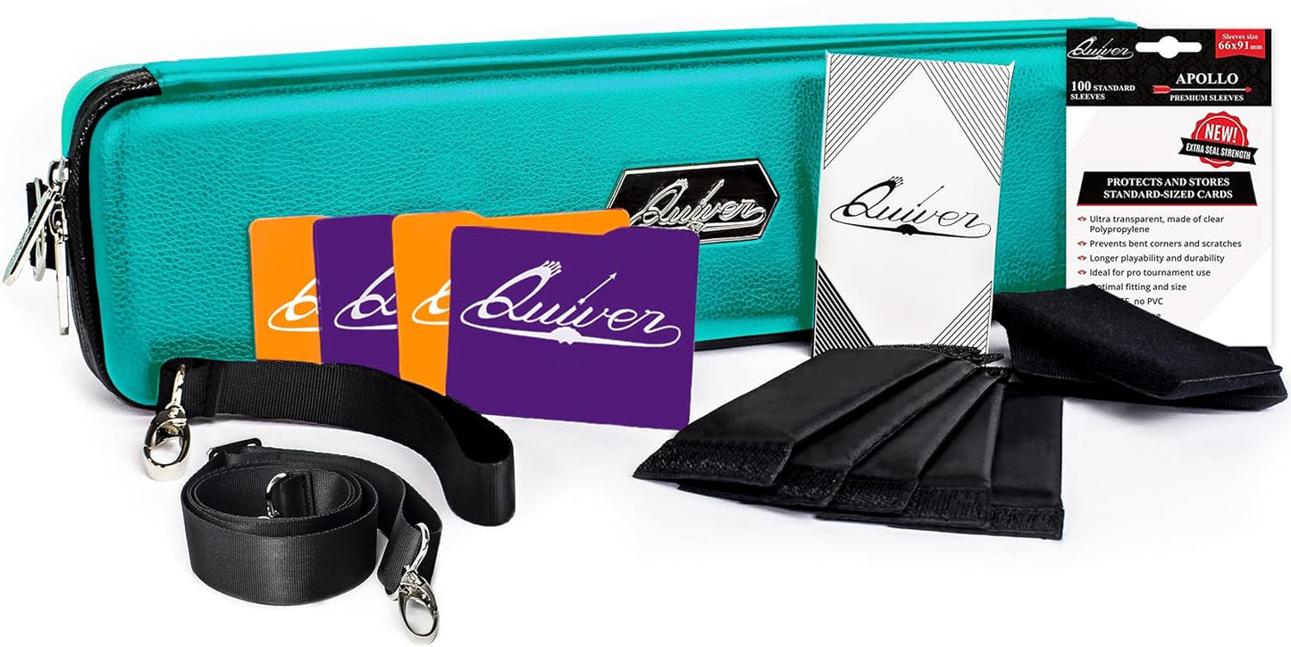 Quiver Time 's Teal Card Case, Perfect for MTG Deck, Premium Storage Box, for Trading Cards, and Playing Card Storage, Ideal for Carrying Magic The Gathering and Game TCG Enthusiasts Recommended