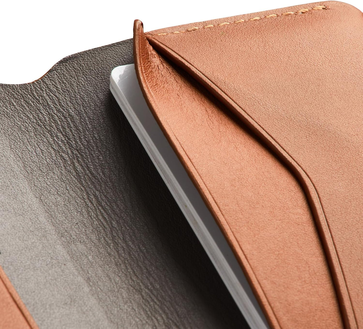 Bellroy Under Cover (slimline leather card wallet/holder with card storage, quick access slot, plus space for folded bills) - Caramel