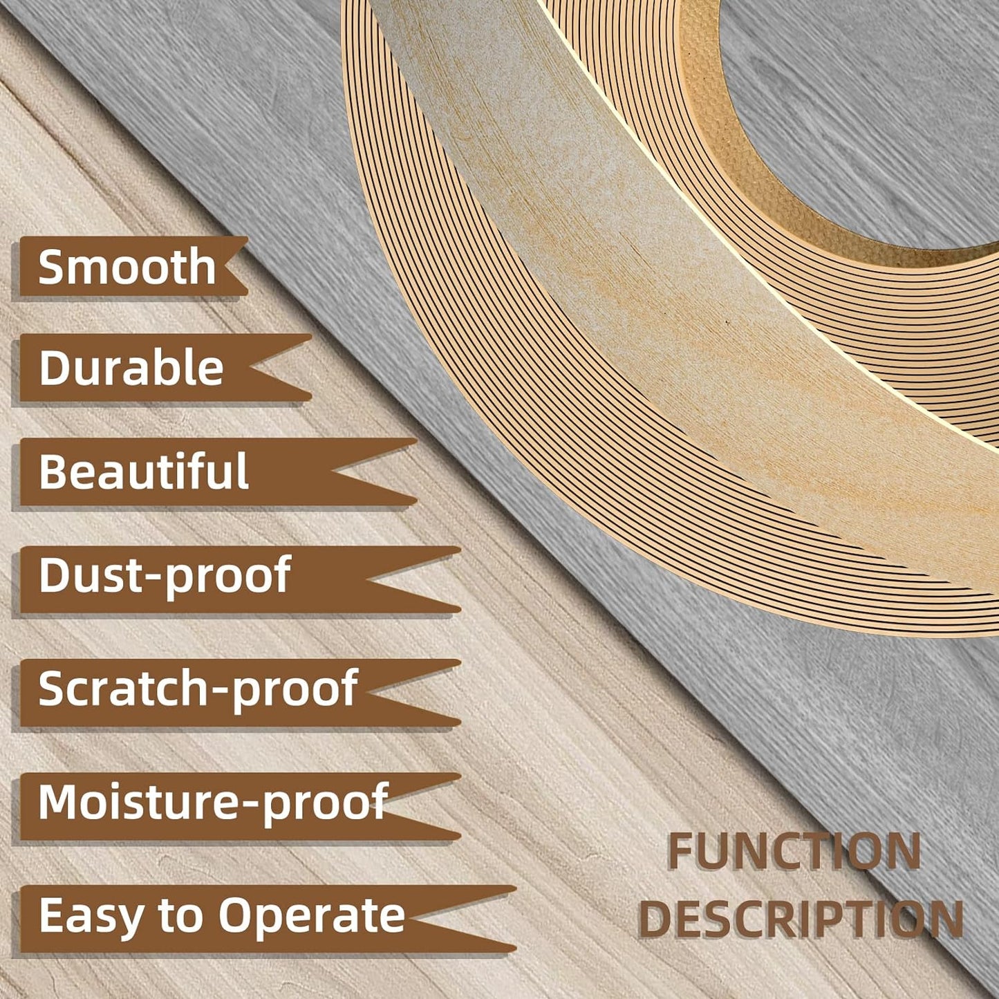 GSCIT Club Birch Edge Banding, 1 1/2 inch x 50ft roll of Veneer Edge Banding Preglued Flexible, Real Wood Tape Banding