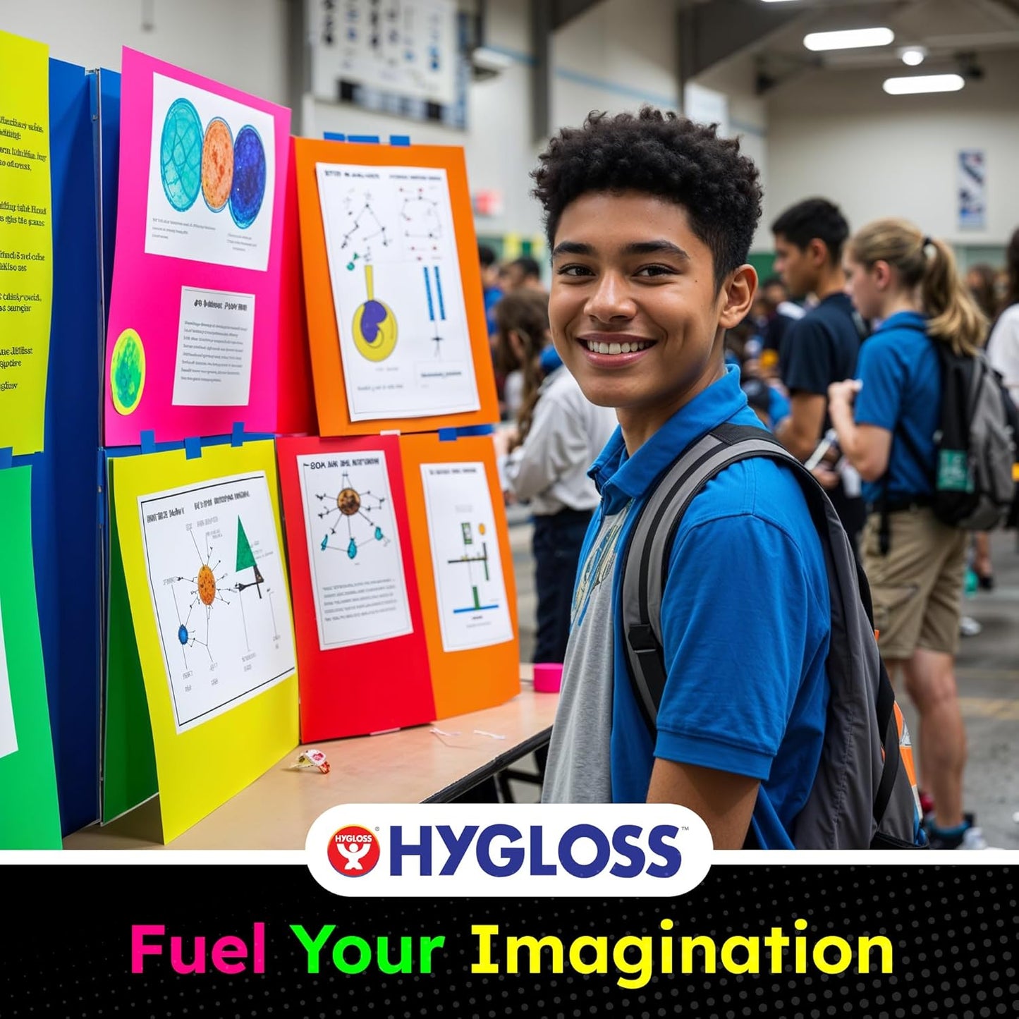 Hygloss Large Poster Board 22x28 - 25 Assorted Neon Color Poster Boards Bulk Pack - 10 Pt. Thickness Colored Poster Board Paper for Projects, Signs, Displays, Crafts - Posterboard Multipack 22" x 28"