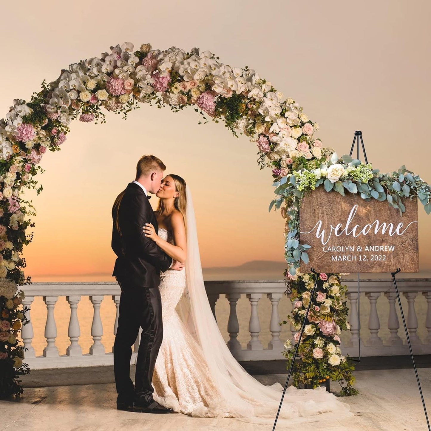 RRFTOK Easel Stand for Display, 63'' Instant for Sign Art and Crafts Portable Ground Easels for Wedding Banner and Poster Display Stand - Metal Tripod with Portable Bag.Black