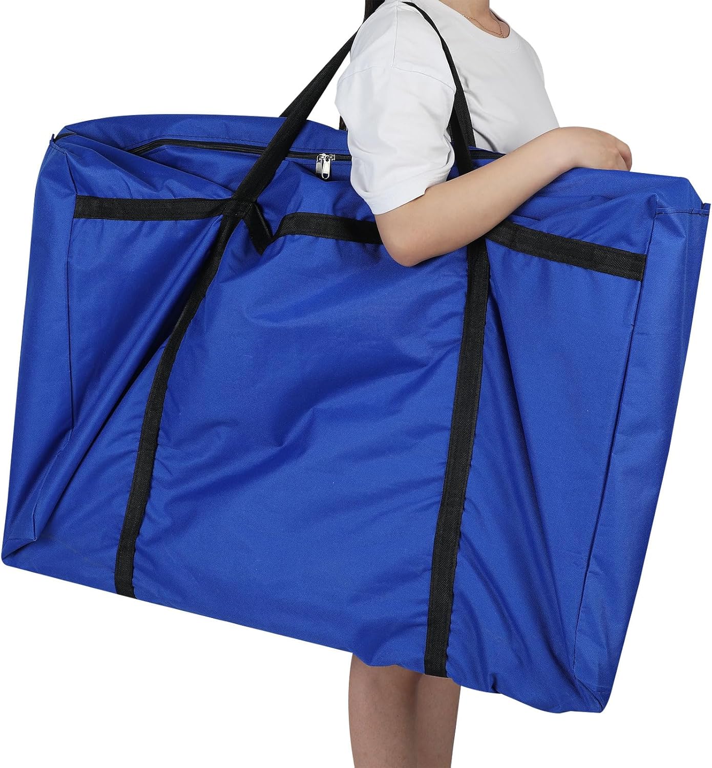 Paterr Trifold Poster Board with Storage Bag, Hook and Loop Fabric, Foldable 3 Panel Presentation Board for Science Fair and Exhibitions(Dark Blue,72 x 36 Inch)