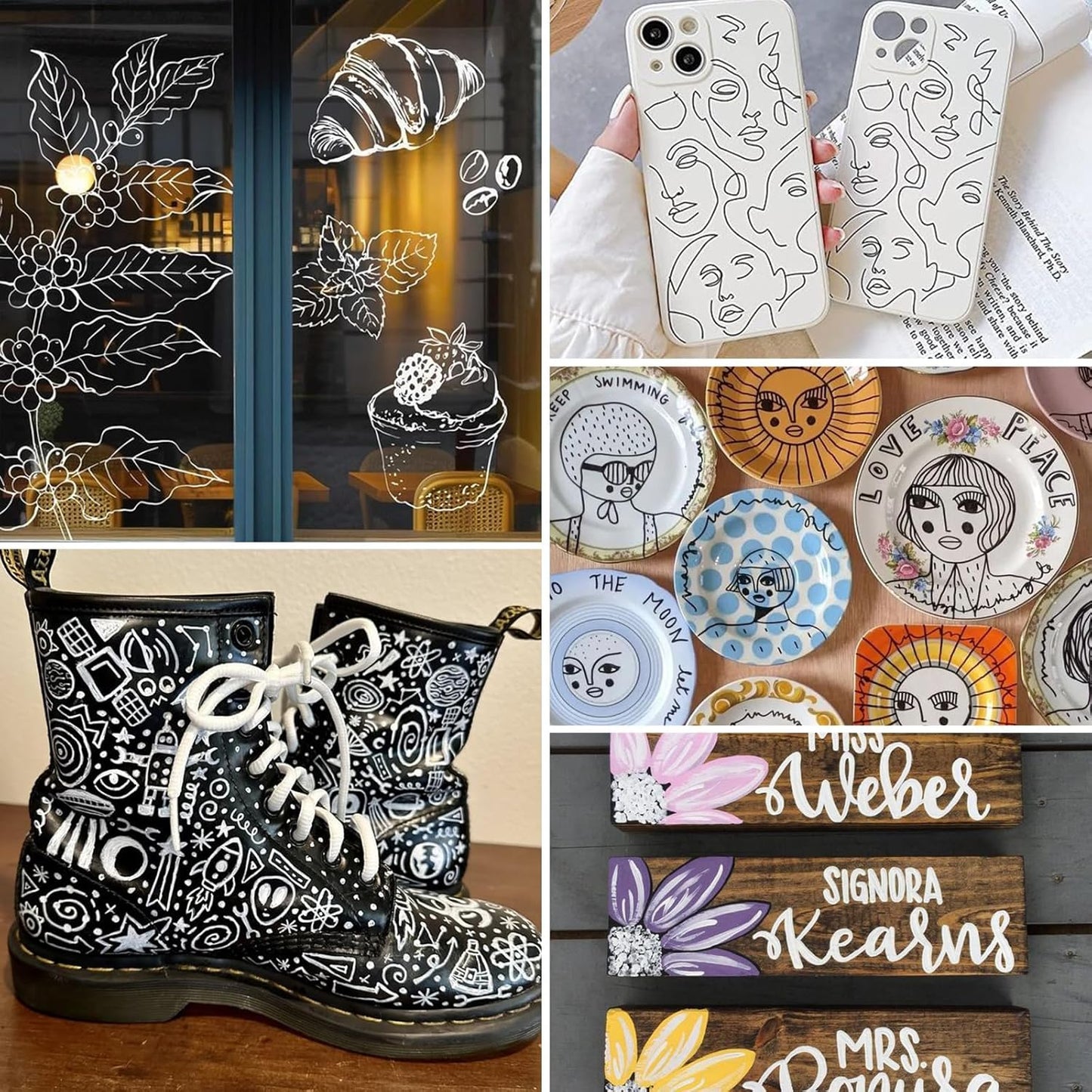 SFAIH Gold & Silver Paint Markers Pens - 4 Pack 0.7MM Fine Tip Metallic Acrylic Markers for Card Making, Gift Decorating, Rock Painting, Detailed Art