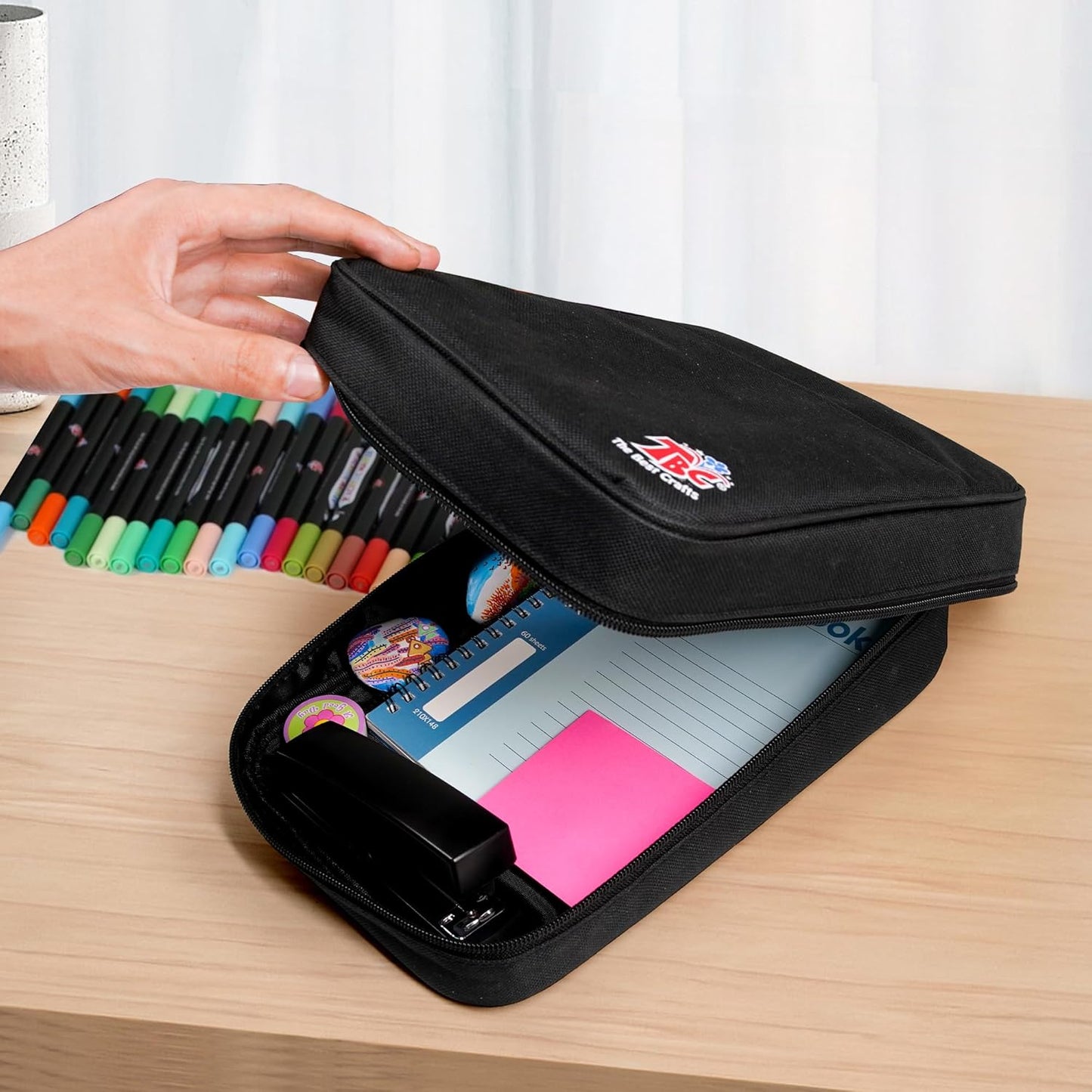 TBC The Best Crafts 72 Colors Dual Tip Acrylic Paint Markers, Double zipper design Topgrade Canvas bag,Waterproof, Non-Toxic, odorless, Suitable for Paper,Pottery, Stones, Glass,outdoor painting