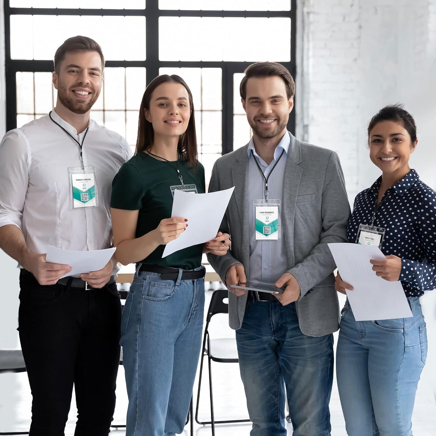 EcoEarth Passport & Identification Card Holders with Soft Edge (Clear, 4x6 Inch, 10 Pack), Extra Large Vertical ID Holder, Zipperless Plastic Name Badge Holders