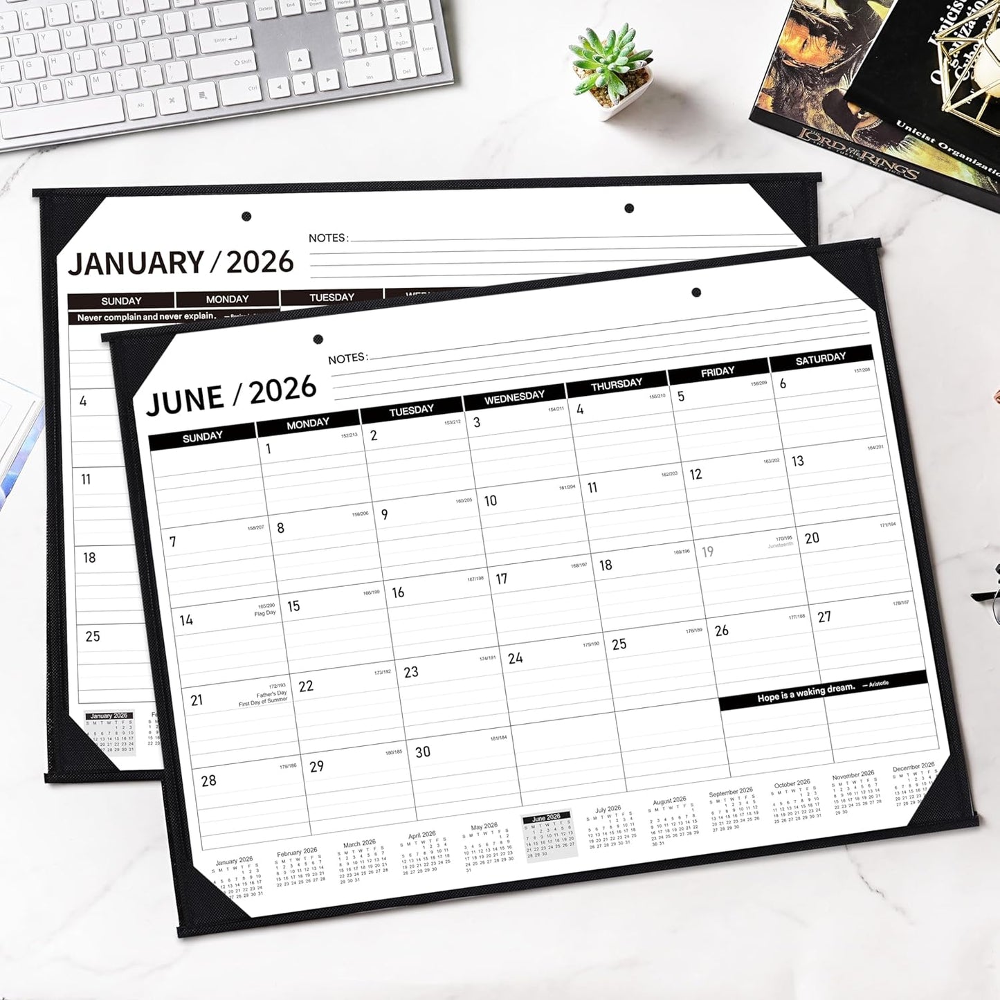 2026 Desk Calendar - JAN. 2026 – DEC. 2026, 22" x 17", Large Desk Calendar 2026, 12 Monthly Desk/Wall Calendar 2-in-1, Corner Protector, Desk Pad, Large Ruled Blocks