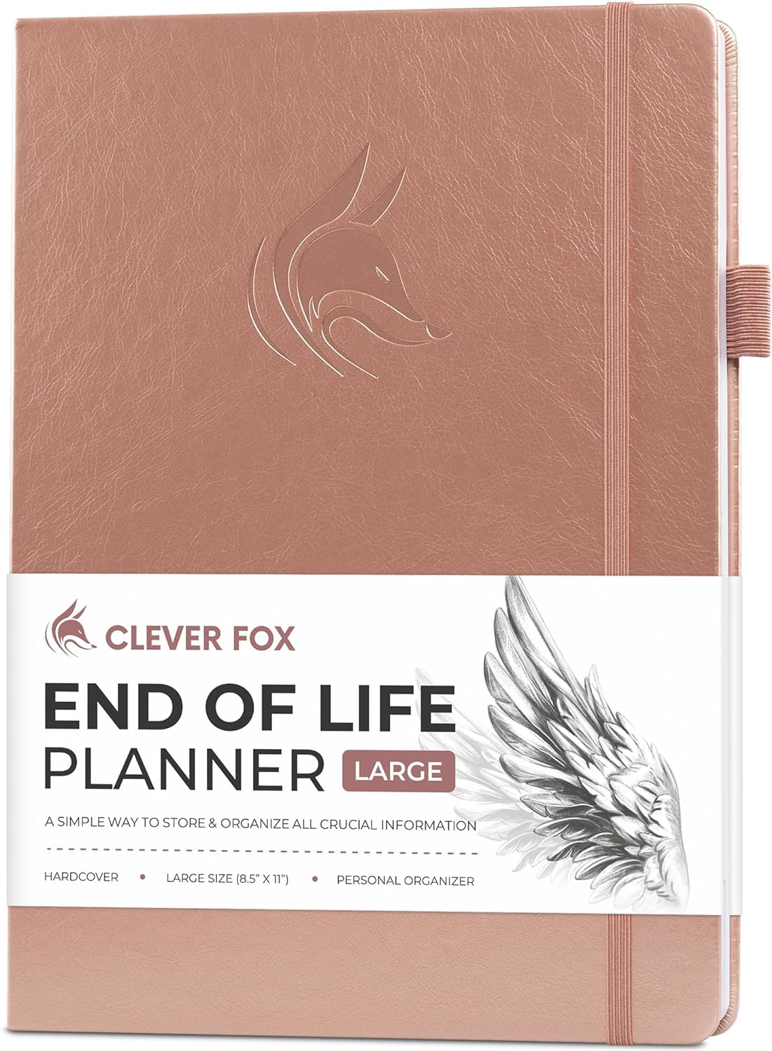 Clever Fox End of Life Planner – Final Arrangements Organizer for Beneficiary, Will Preparation, Last Wishes & Funeral Planning, A4 (Rose Gold)