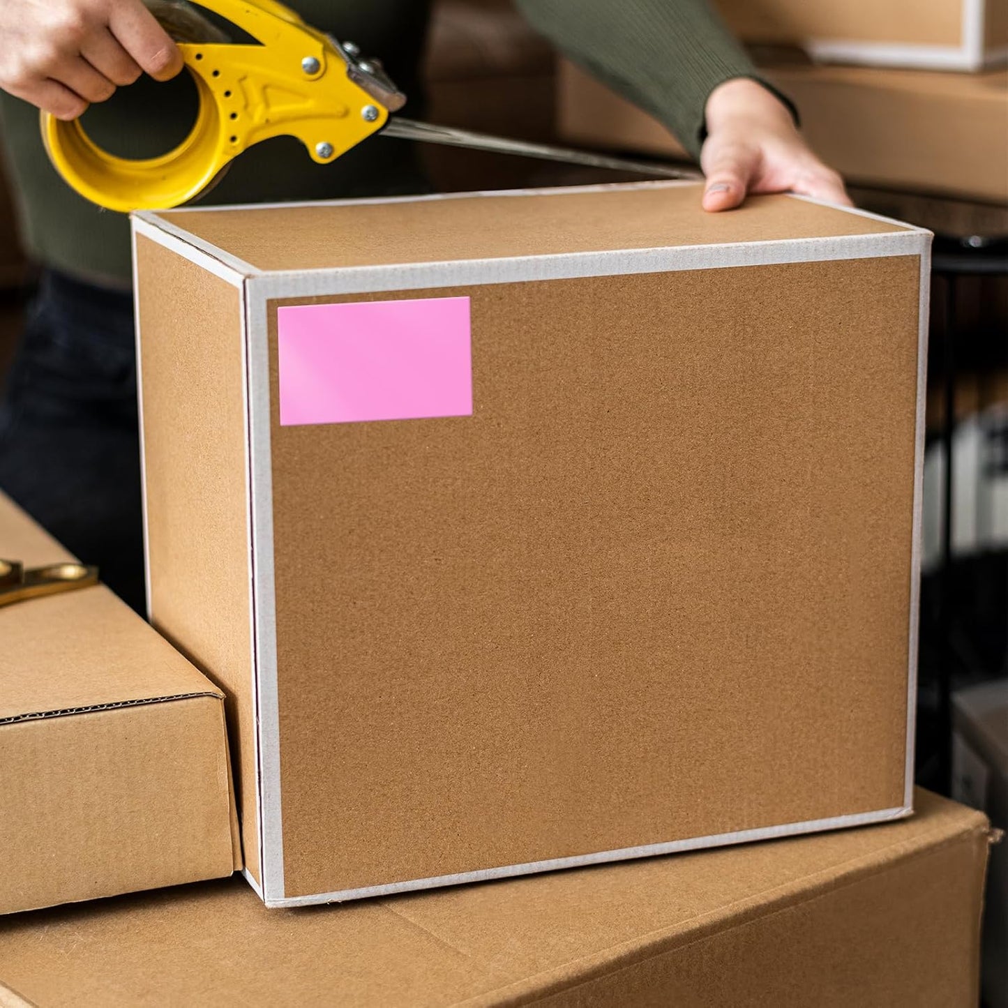 Pink Color Coding Labels 3 × 2 Inches Self-Adhesive Rectangle Stickers Waterproof Name Tags for Office School Home 40 PCS