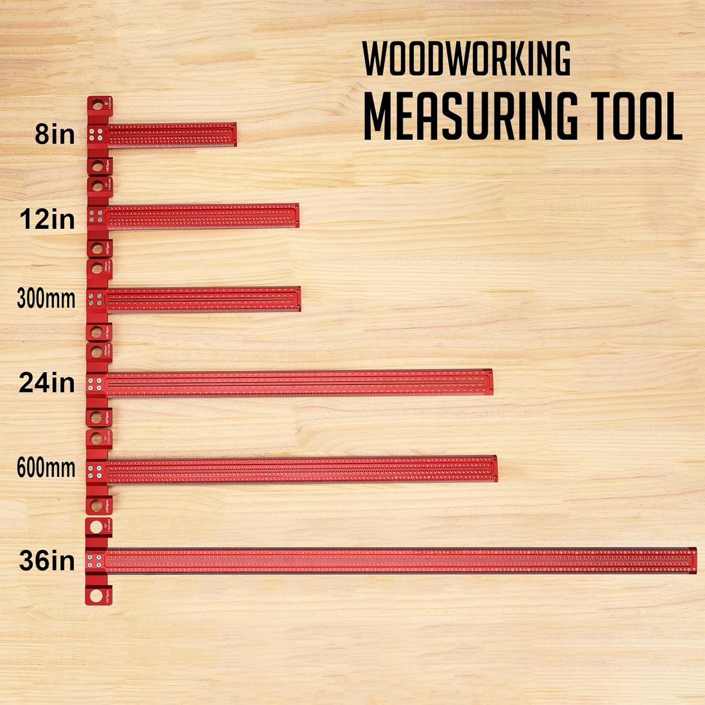 Woodworking Scriber T-Square Ruler 12in with Thoughtful Support Lips, Architect Ruler for Carpenter Work, Layout and Measuring Tools…