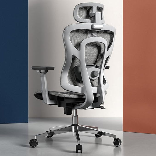 Ergonomic Mesh Office Chair, High Back Desk Chair with 3D Armrests, Adaptive Thoracic Support, 3D Lumbar Support & Adjustable Headrest, Home Swivel Computer Chair with Tilt Function