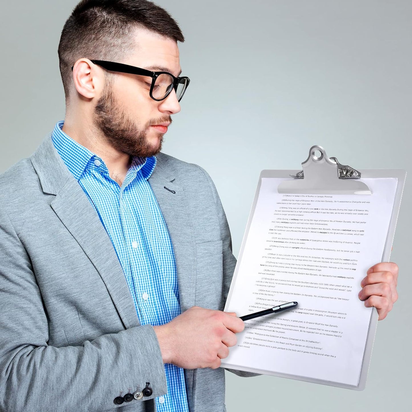 12 Pcs Metal Clipboard Heavy Duty Aluminum Clipboards 12 x 9 Inch Metal Clip Board with Low Profile Clip A4 Letter Size Document Holder for Office School Medical Jobsite Laboratory