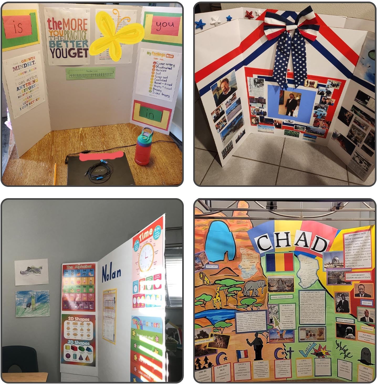 LonlyEagle Trifold Poster Board, 24" x 16", 5-Pack, White Corrugated Project Boards for Science Fairs, School Projects, Event Displays, and Business Presentations