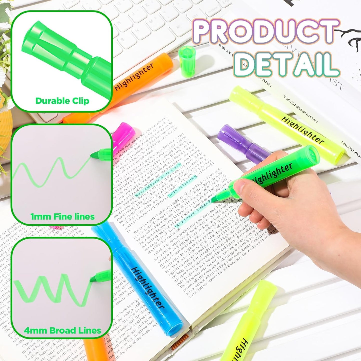 Qilery 30 Pack Highlighters Bulk, Tank Style Chisel Tip Highlighters Markers Quick Drying for Kids and Adult Coloring, Classroom Home Office School Supplies (Multicolored)