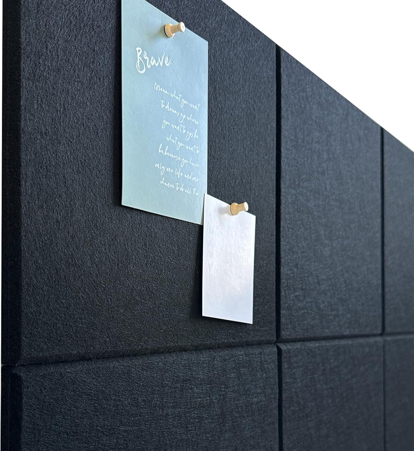 Large Cork Board for Office Wall Decor,36"x24"-6 Pack Cork Board Tiles with Safe Removable Adhesive Tabs, 1/2" Thick, Felt Bulletin Board Pin Board Cork Boards for Walls - Black