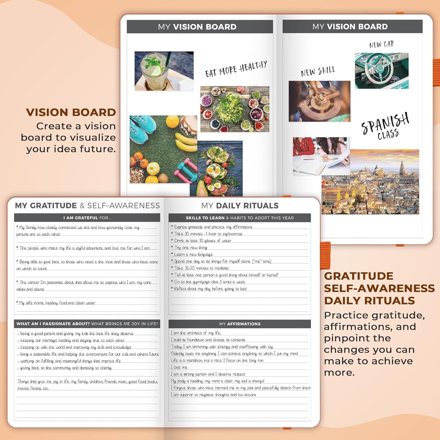 Clever Fox Planner – Undated Weekly & Monthly Planner for Productivity, Time Management & Goals – Organizer Journal – A5 (Orange)