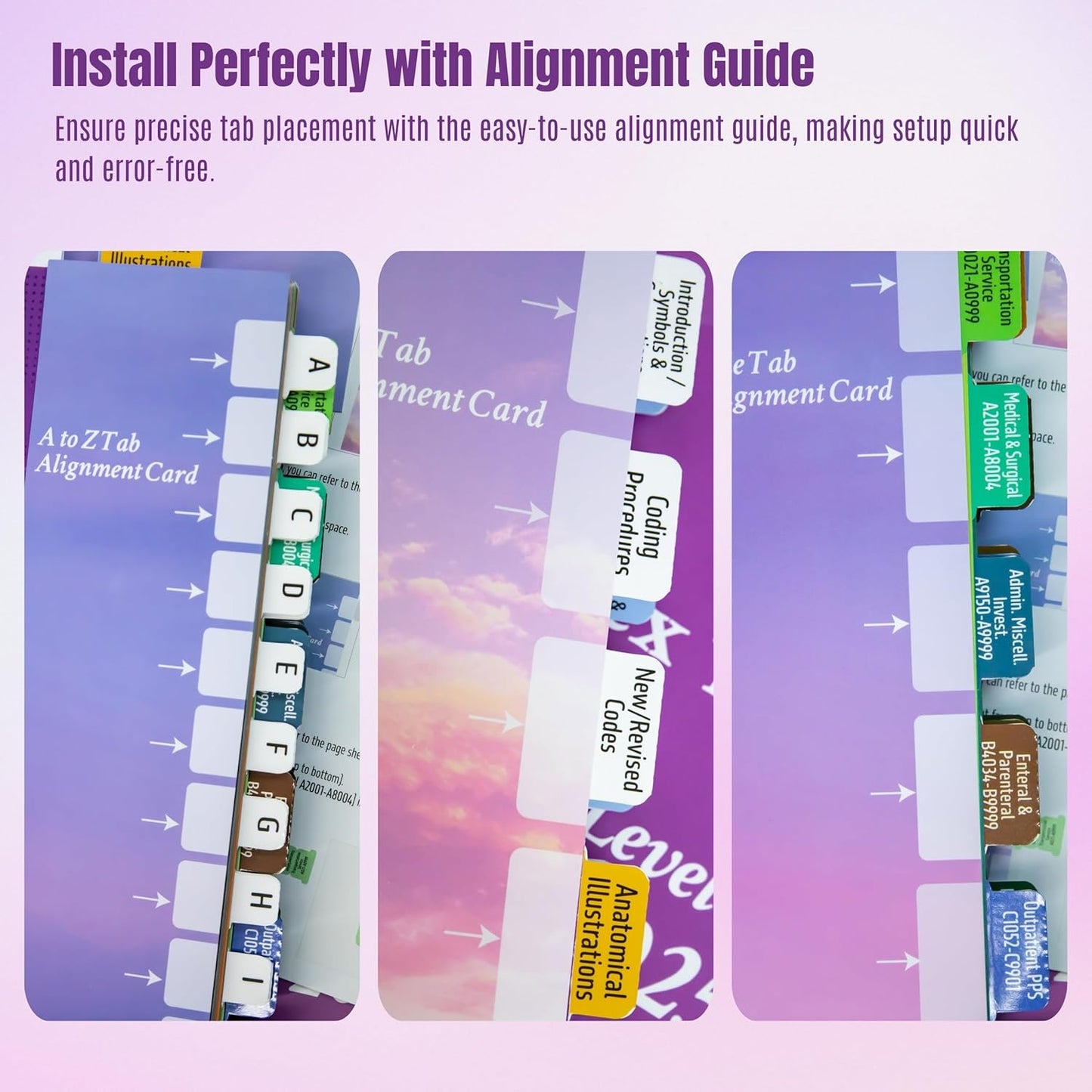 Index Tabs for HCPCS Level II Expert 2025 (AAPC Version), Laminated and Color-Coded HCPCS 2025 Book Tabs, with Clear Alignment Guide and Bookmark (Book NOT Included)
