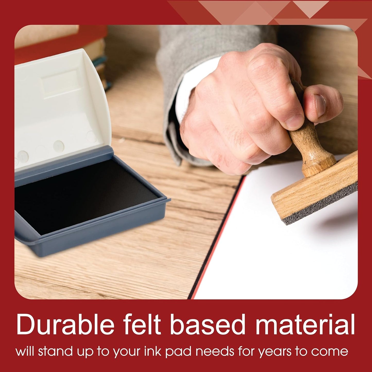 Shiny Purple Ink Stamp Pad, 2-3/4" by 4-3/8" Surface Area, Felt Stamp Pad with Purple Water-Based Stamp Ink