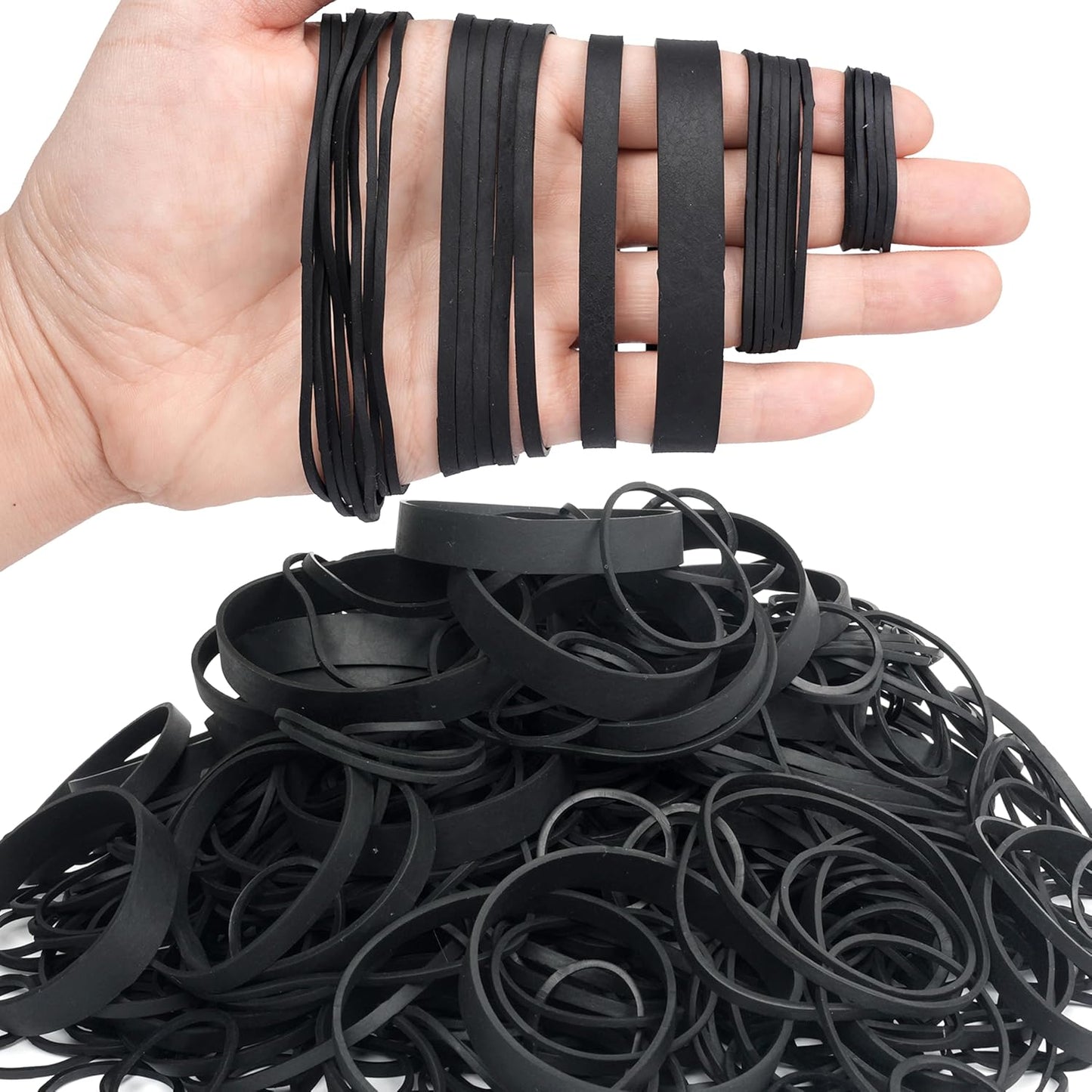 Rubber Bands Assorted Sizes Black Elastic Bands Tactical rubber bands for Office supplies 0.5lbs size10,size#16,size#33,size#64,size#84,size(4-4/5" x 1/16")