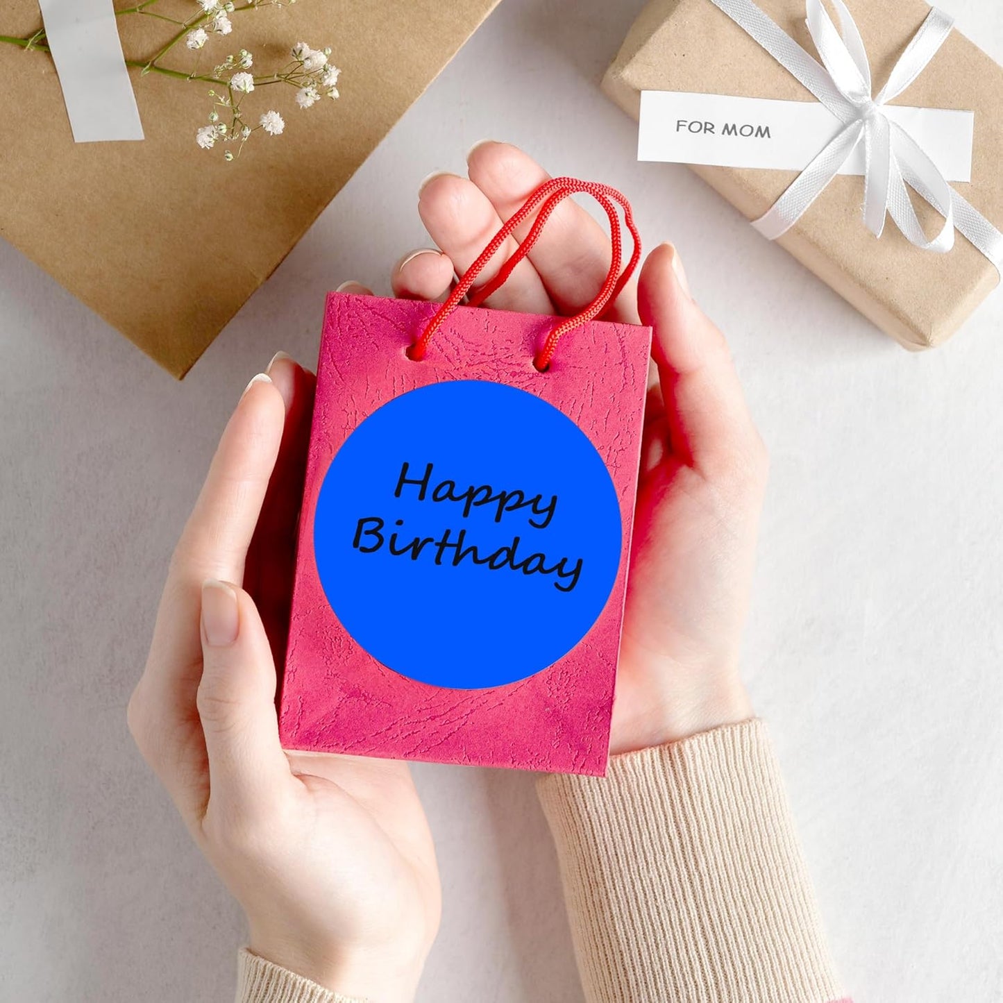 PARLAIM 3" Diameter Round Blue Color Coding Sticker, 4 Rolls 2000PCS Circle Dot Label,Permanent for Inventory Box Labeling