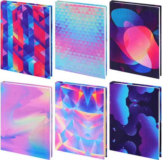 6 Pack Stretchable Book Cover Jumbo Fabric Book Covers Colorful Pattern Print Book Protector Washable Reusable Protective Textbook Cover for Hardcover Textbooks up to 9 x 11 Inch (Stylish Pattern)