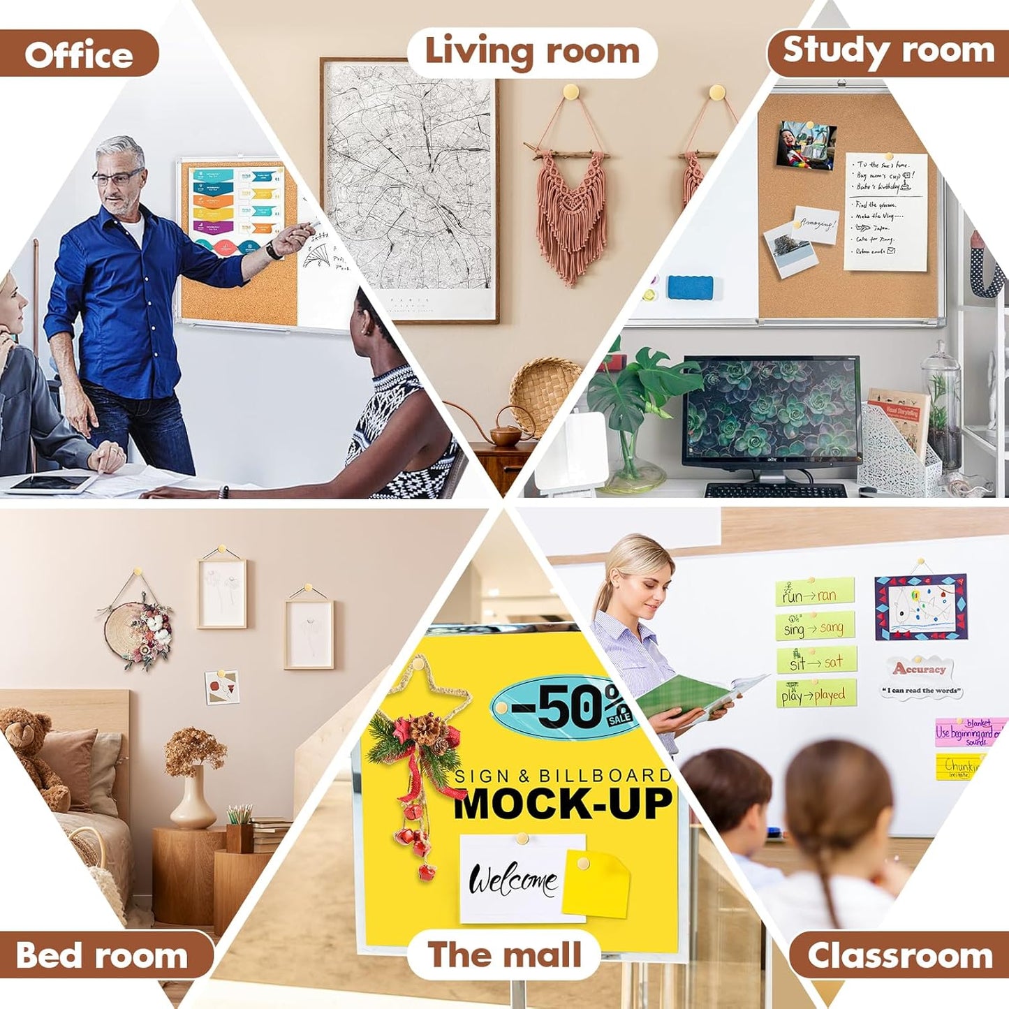 30 Pieces Gold Push Pins, Gold Decorative Thumb Tacks, Metal Push Pins for Wall, Thumbtacks for Wall, Push Pins for Bulletin Board, Picture Hanging Nails, Poster Tack, Wall Tacks for Hanging