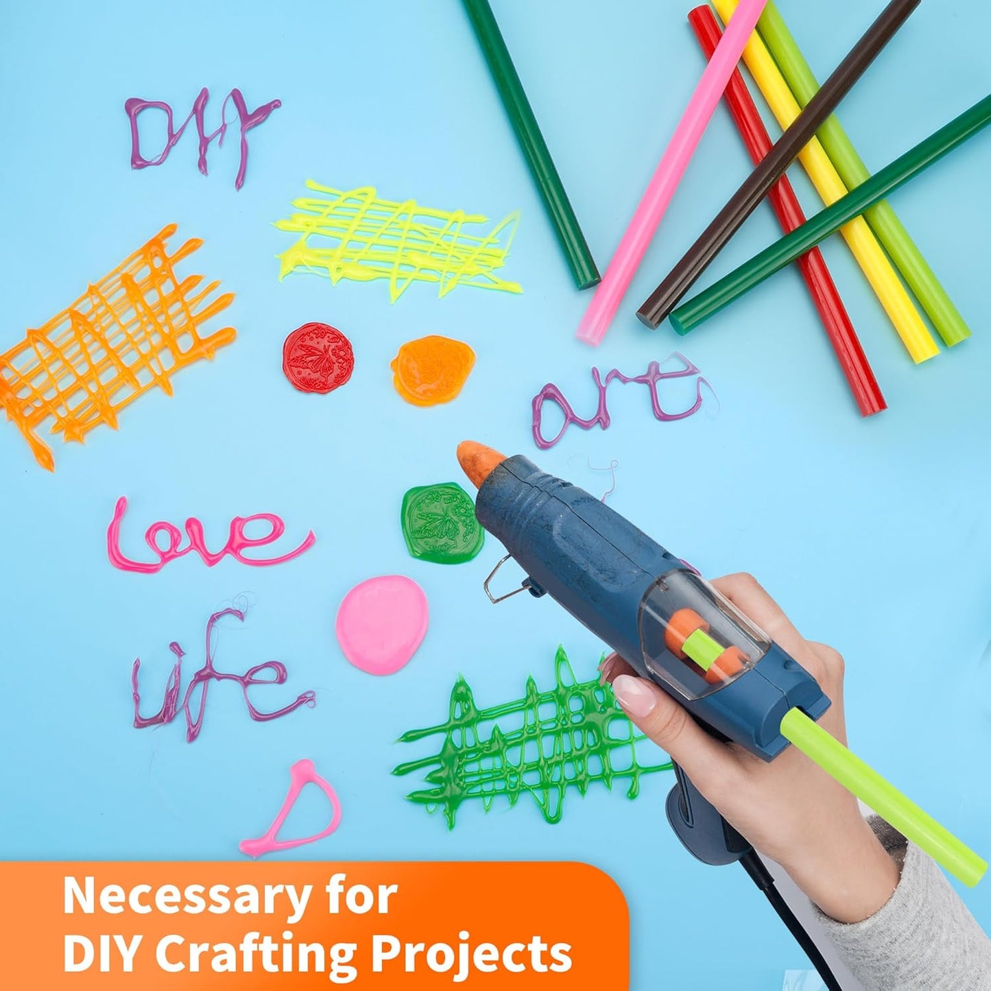 MATUFF Light Green hot Glue Sticks Full Size 0.43” Dia x 8” Long, 52 pcs Hot melt Adhesive Glue Sticks, All-Purpose Colored Glue Gun Sticks for Christmas Decoration Crafts Arts School Repair Bonding