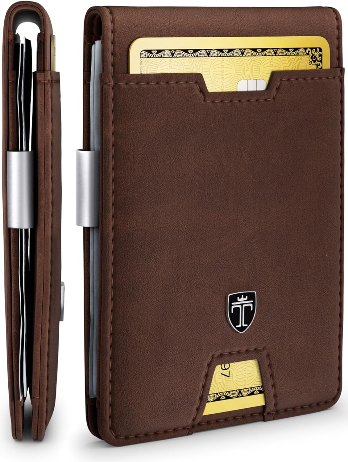 TRAVANDO Mens Wallet with Money Clip AUSTIN RFID Blocking Bifold Credit Card Holder for Men with Gift Box