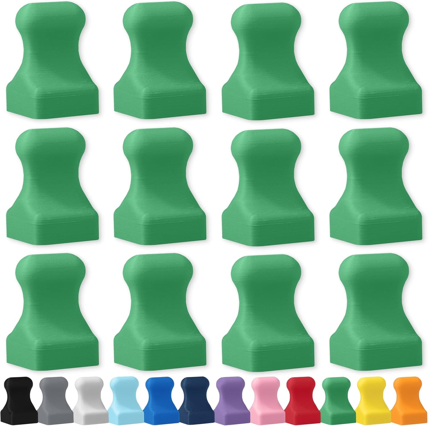 Glassboard Studio MiniPawn Magnet - Strong Neodymium Rare Earth Magnets for Fridge, Whiteboard, Locker & Magnetic Glassboards - Crafting & Office Use - Strong Fridge Magnets (Spring Green, 12)