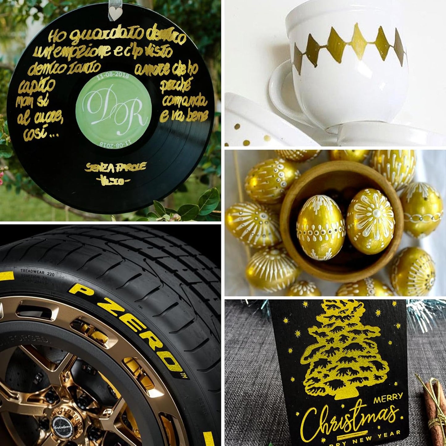 SFAIH Gold & Silver Acrylic Paint Markers - 8 Pack 2-3MM Medium Tip & 0.7MM Extra Fine Paint Pens for Rock Painting, Wood, Metal, Fabric, Plastic, Canvas, Glass, Ceramic, Diy Crafts