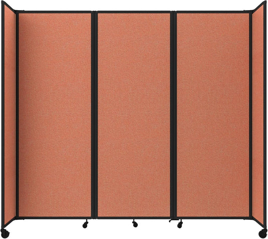 Versare Room Divider 360 Portable Wall Partition | Folding Panels | Large Freestanding Divider | Locking Wheels | Temporary Room Separator