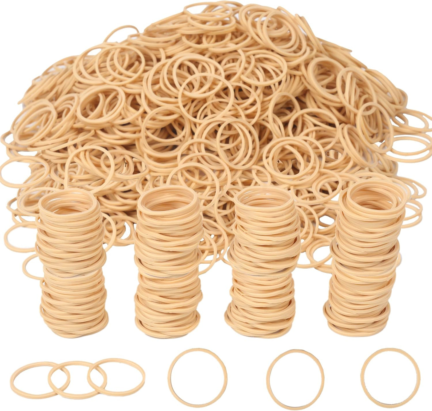Rubber Bands Size #10 Beige 760 pcs Approximately 0.42 lb 1 inch Light Brown #10 Elastic Rubber Bands for Office Supplies
