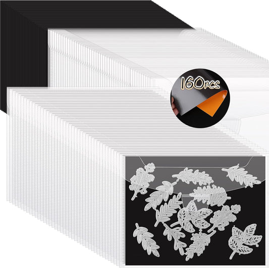 160 PCS Stamp and Die Storage Bag and Rubber Magnetic Sheets, Die Storage Set for Storage Die Cutting, DIY Scrapbooking