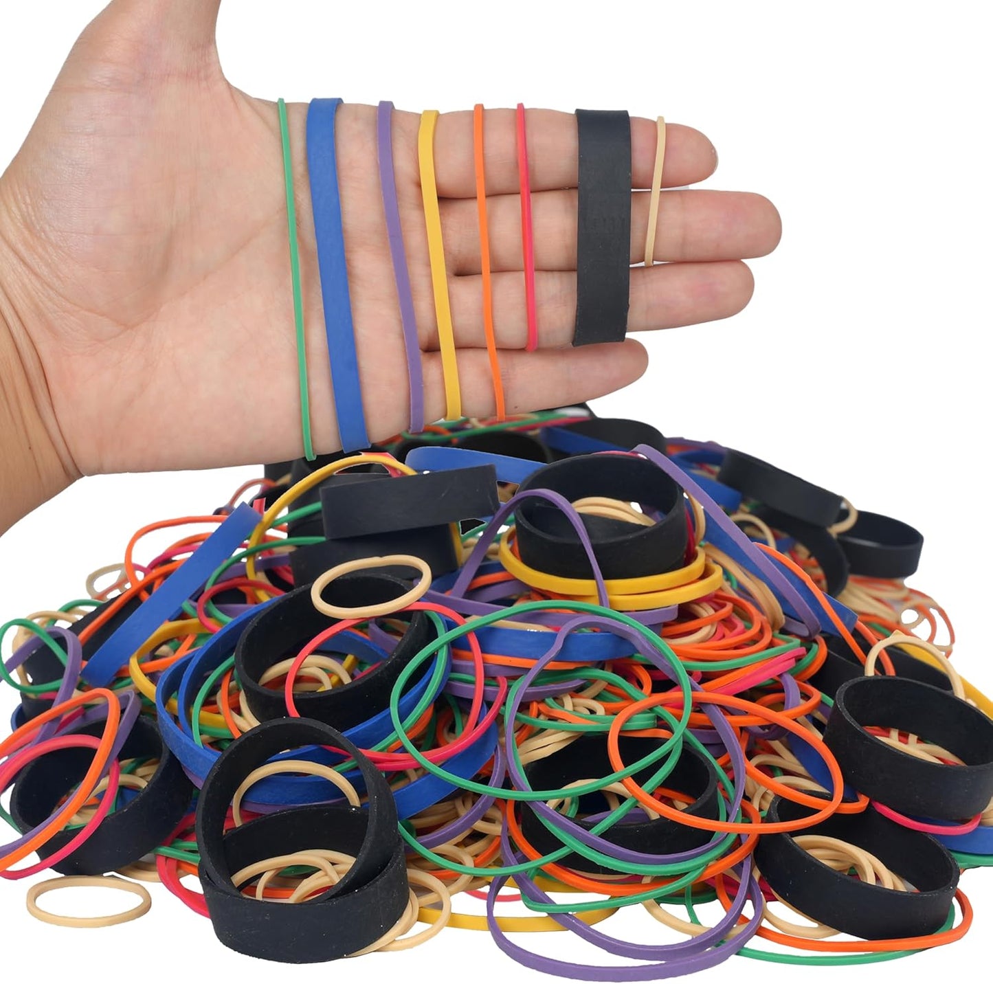 HAIDIBAO-Rubber Bands Assorted Sizes multicolor Elastic Rubber Bands Office Supplies 0.5lbs size10,size16,size18,size#19,size#32,size#33,size#64,size#82