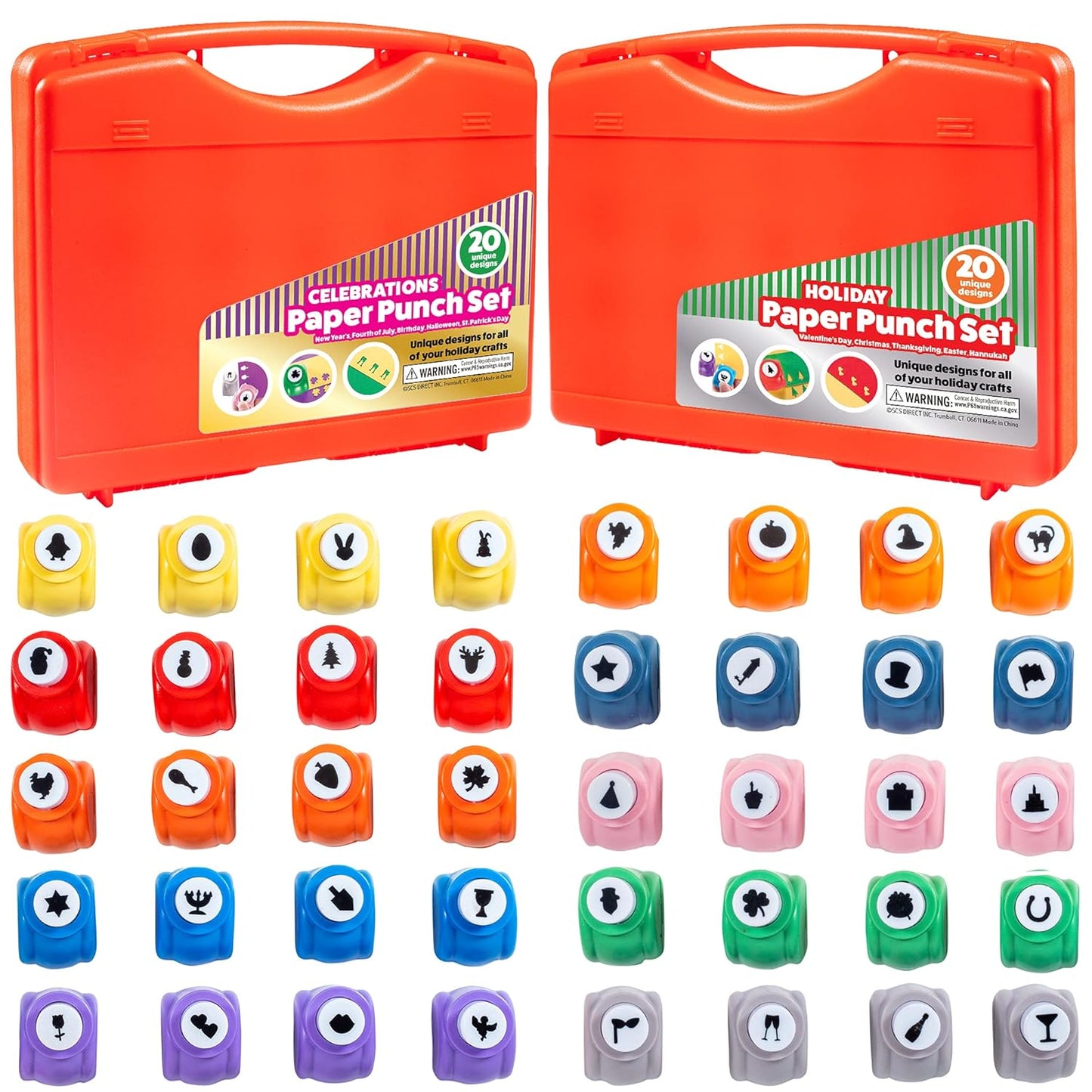 Every Occasion Year Round Scrapbook Paper Holiday Punchers-40 Unique Designs for Valentines, Easter, St. Patrick's Day, Christmas, & More- DIY Confetti for Holiday Cards, Invitation, Decoration Making